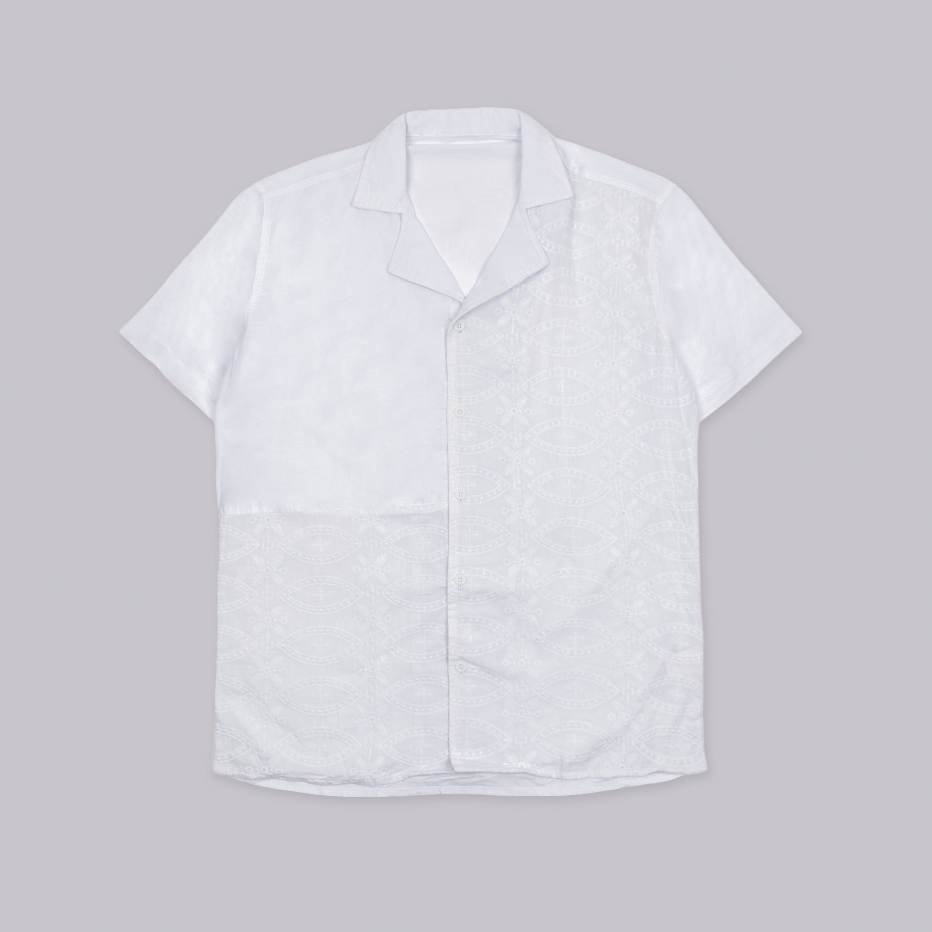 Camisa hombre cuello degrade blanca