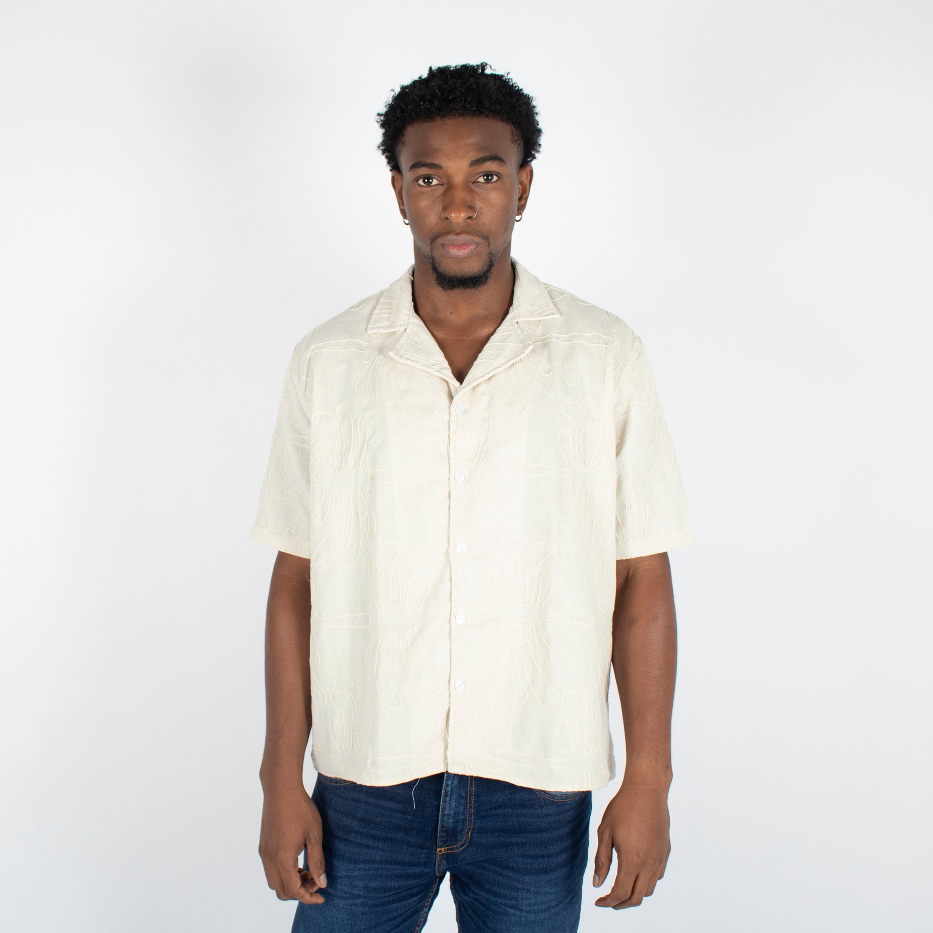 Camisa hombre cuello sport tejida
