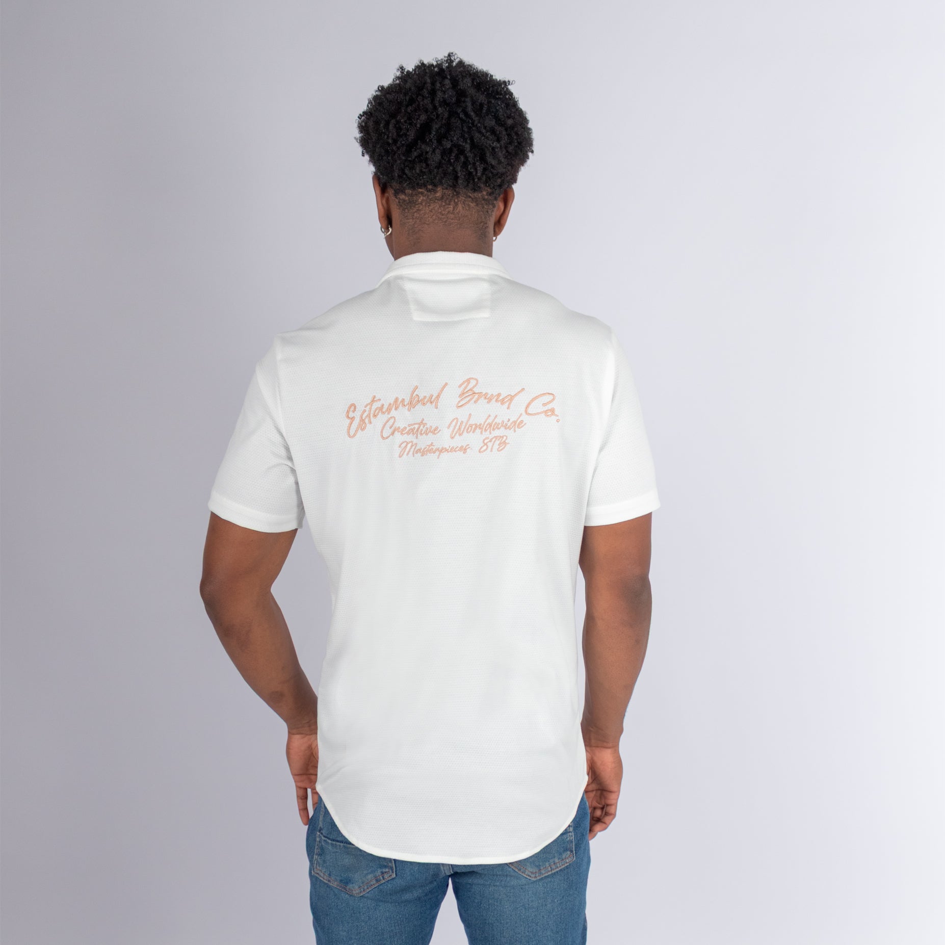 Camisa hombre textura bordada