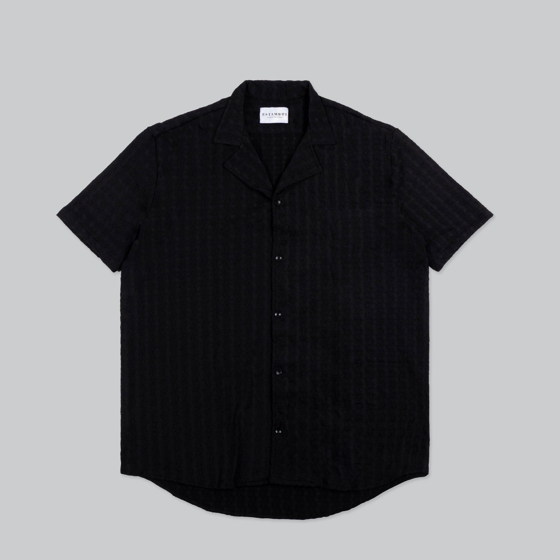 Camisa hombre textura negra