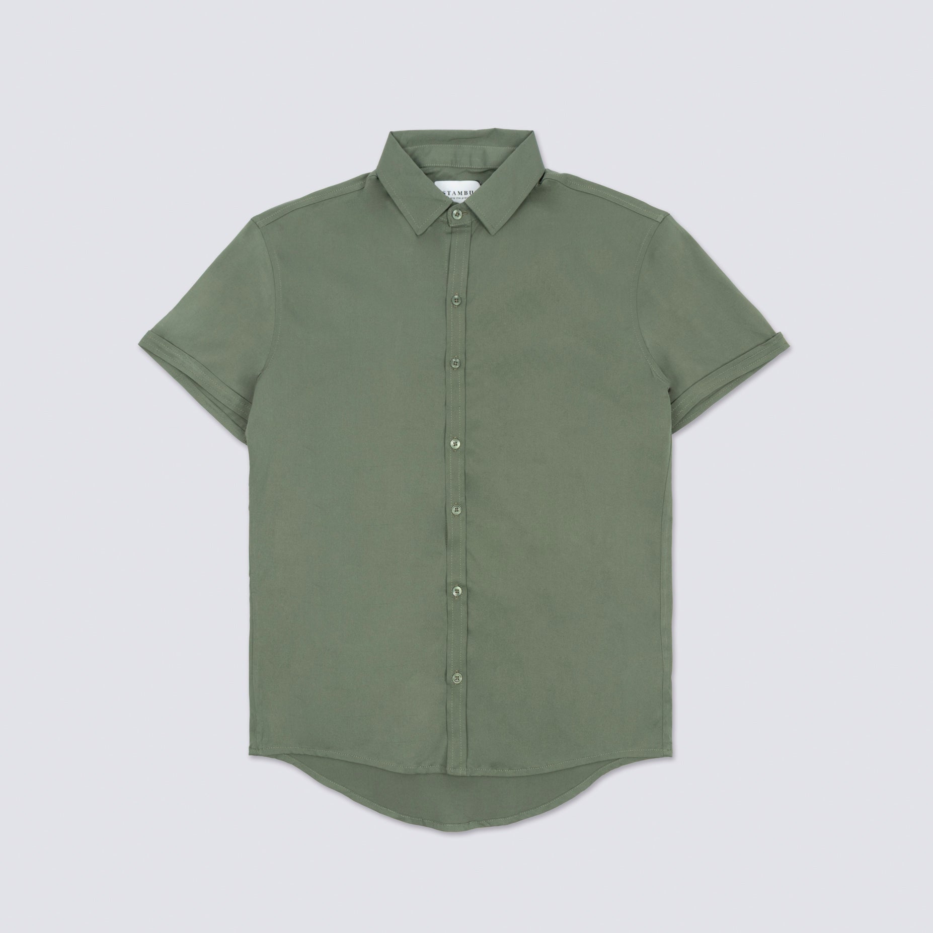 Camisa hombre con cuello Verde