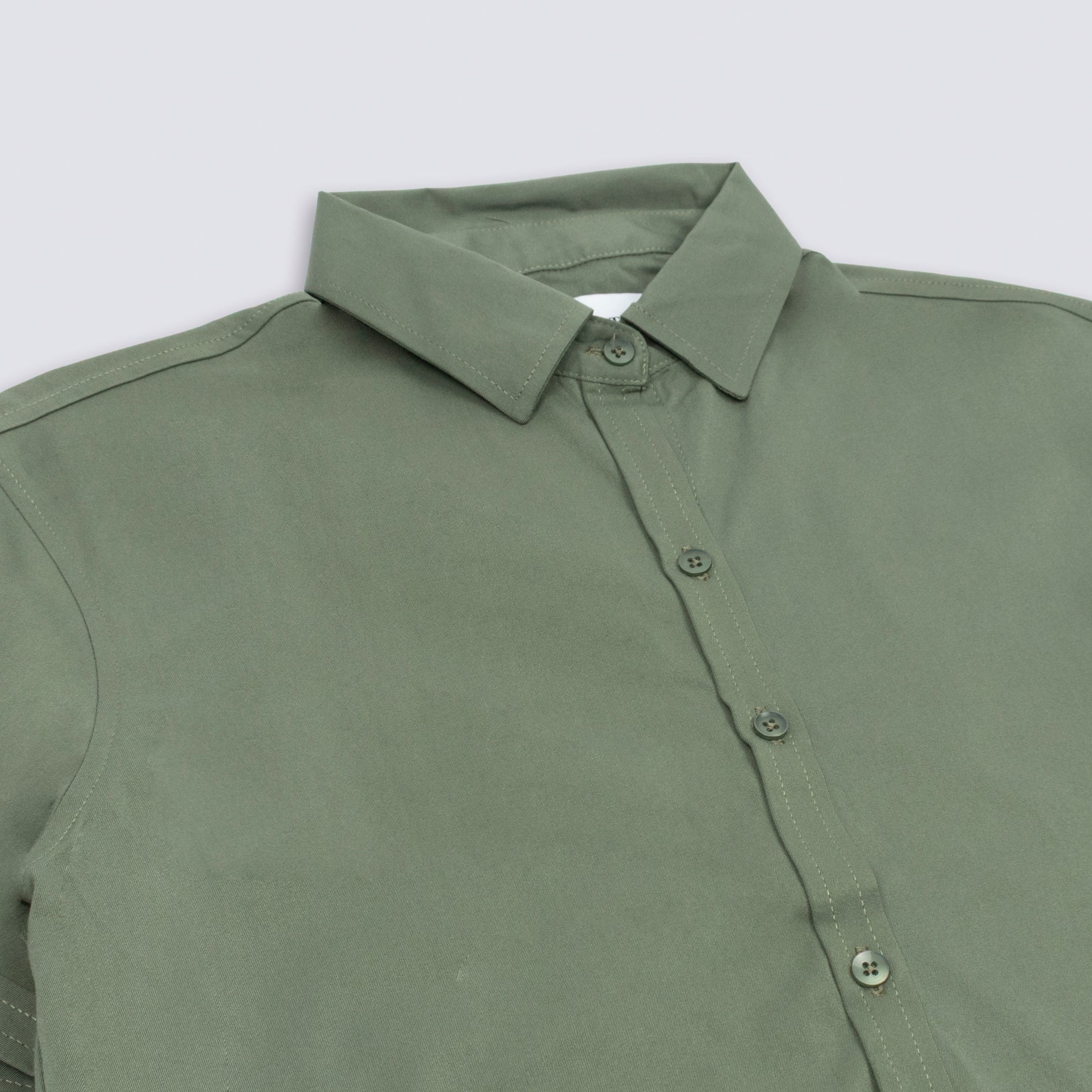 Camisa hombre con cuello Verde