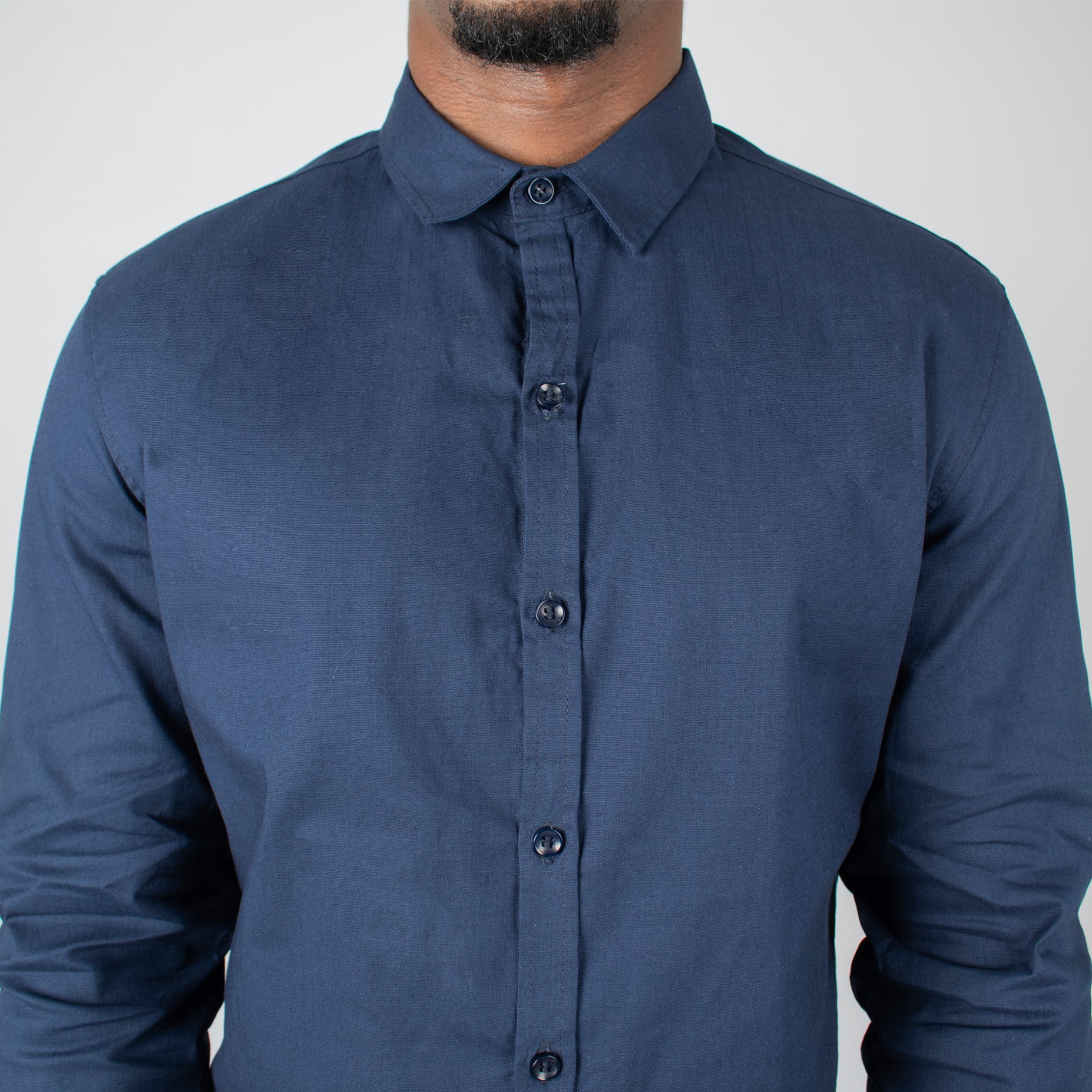 Camisa hombre ML azul