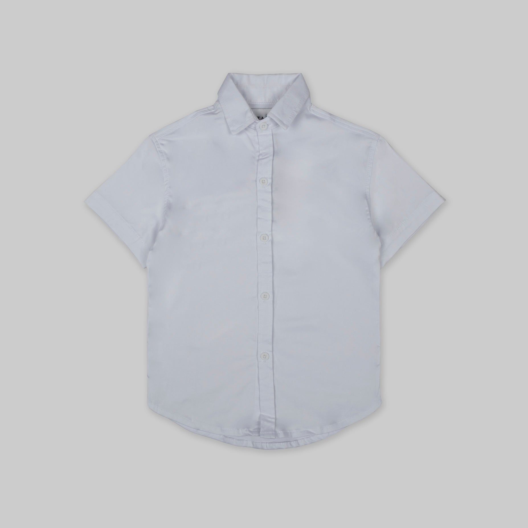 Camisa baby cuello alto blanca
