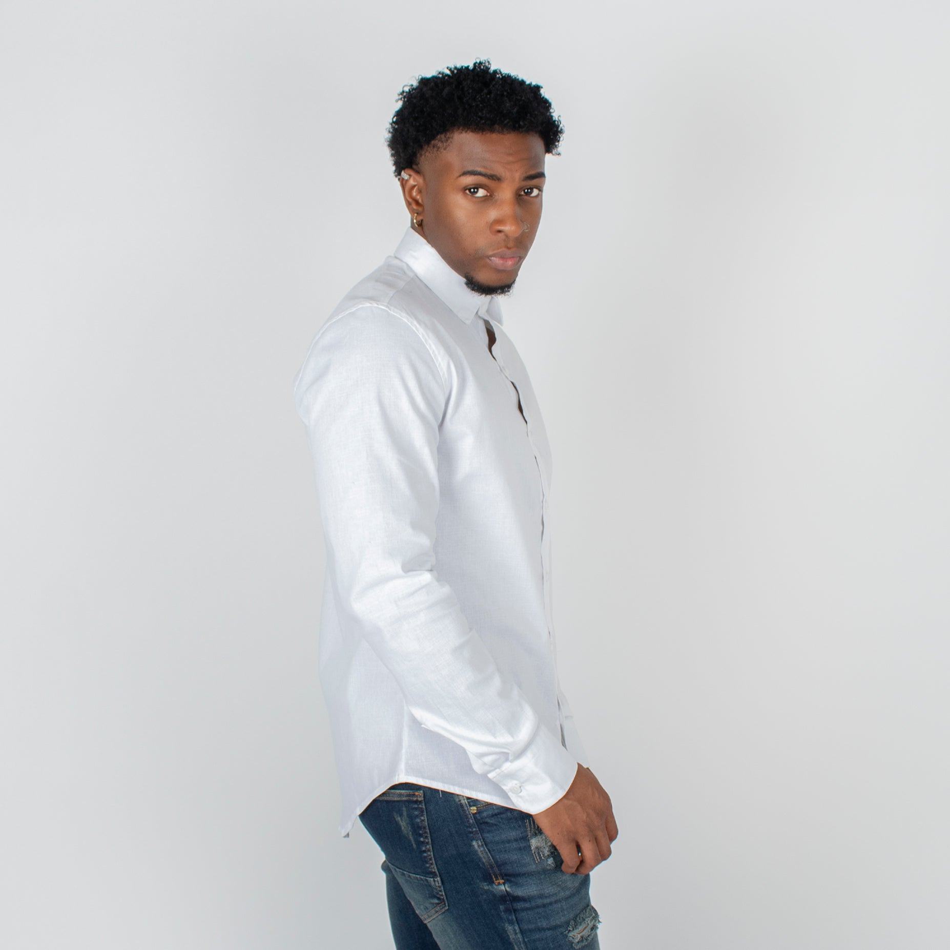 Camisa hombre ML blanca