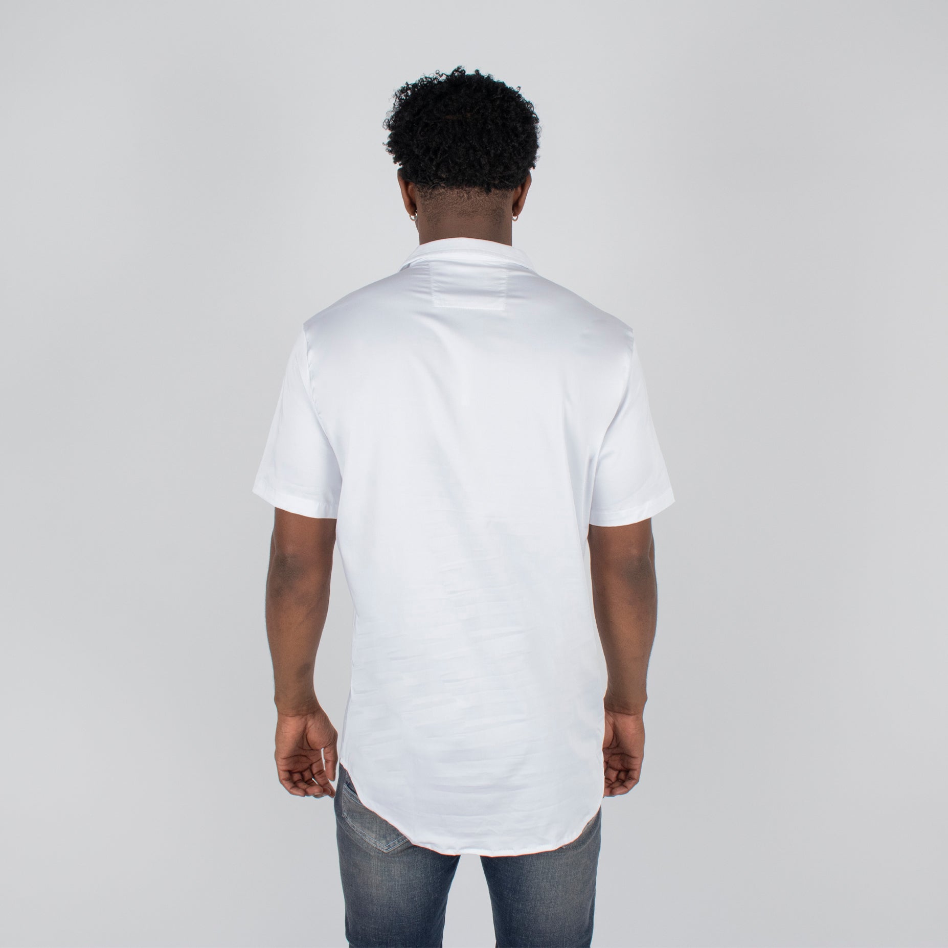 Camisa hombre cuello sport alto cortes