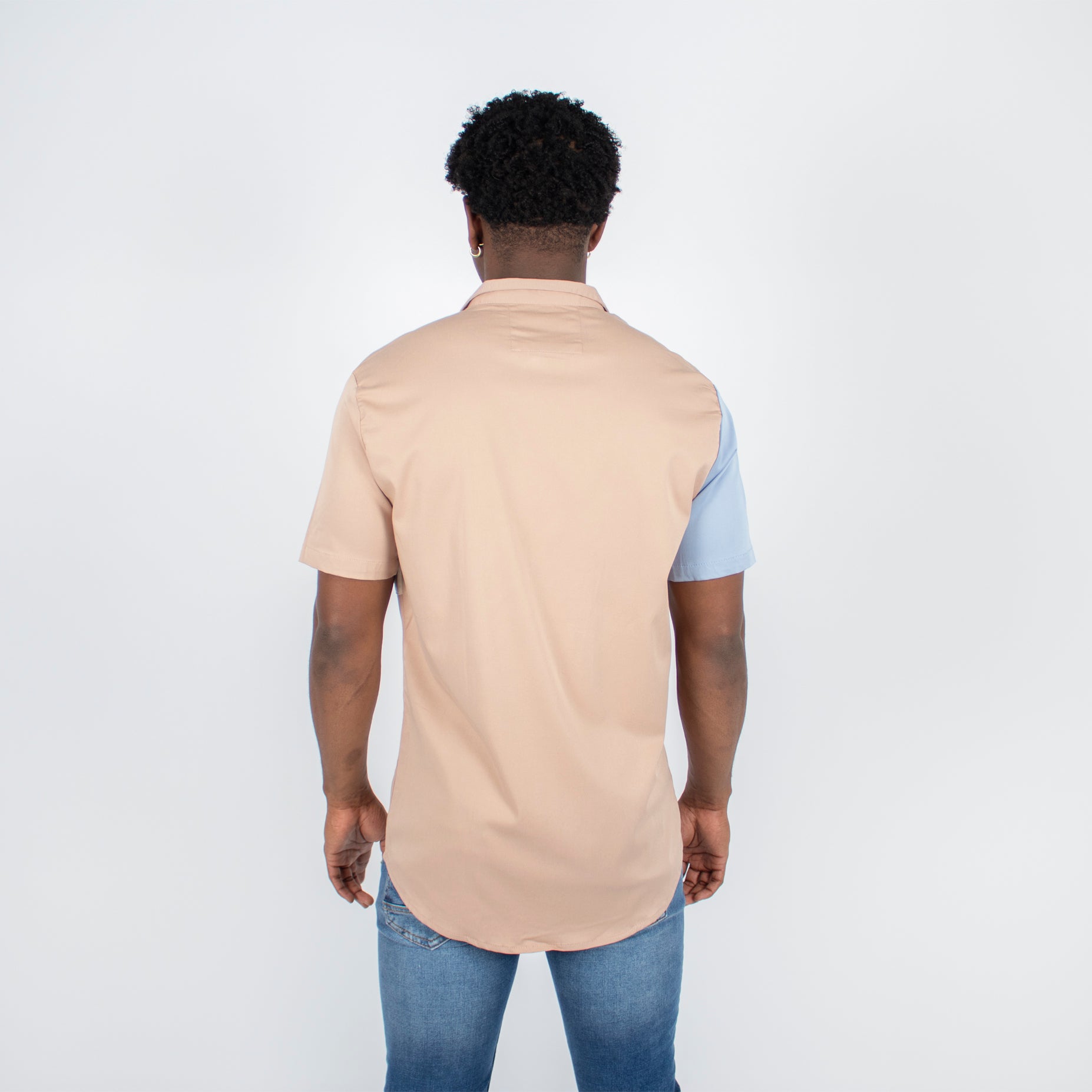 Camisa hombre cortes beige