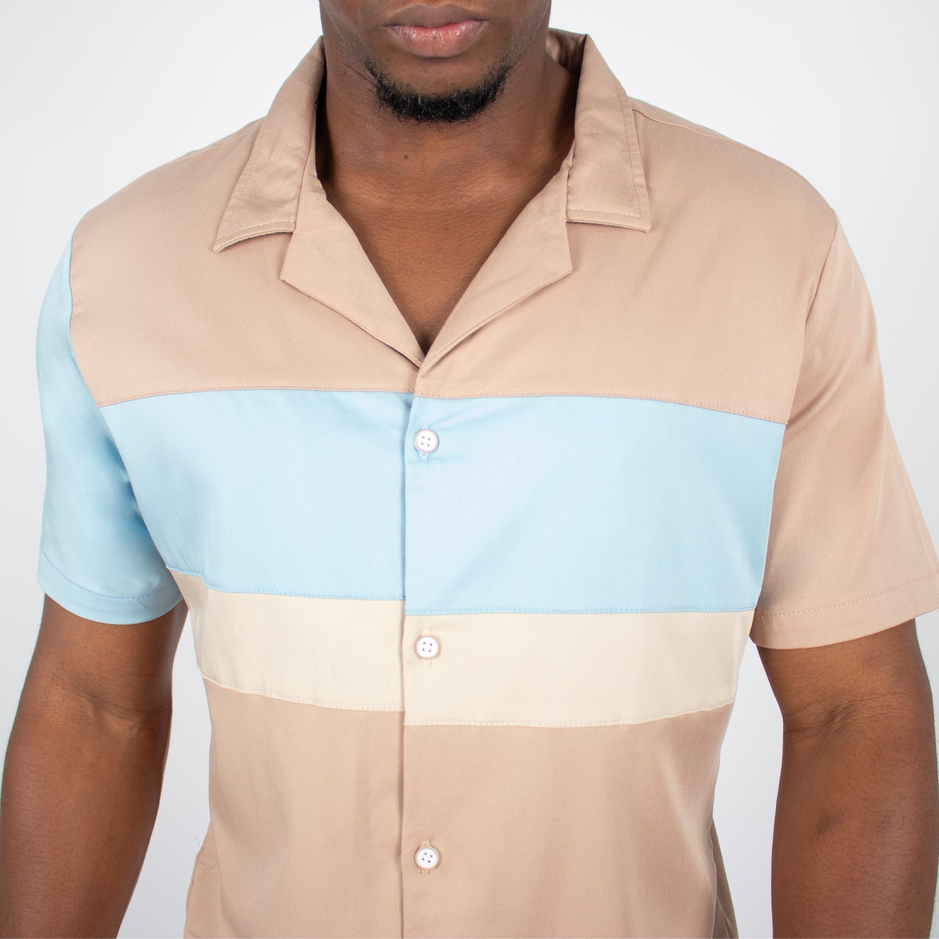 Camisa hombre cortes beige