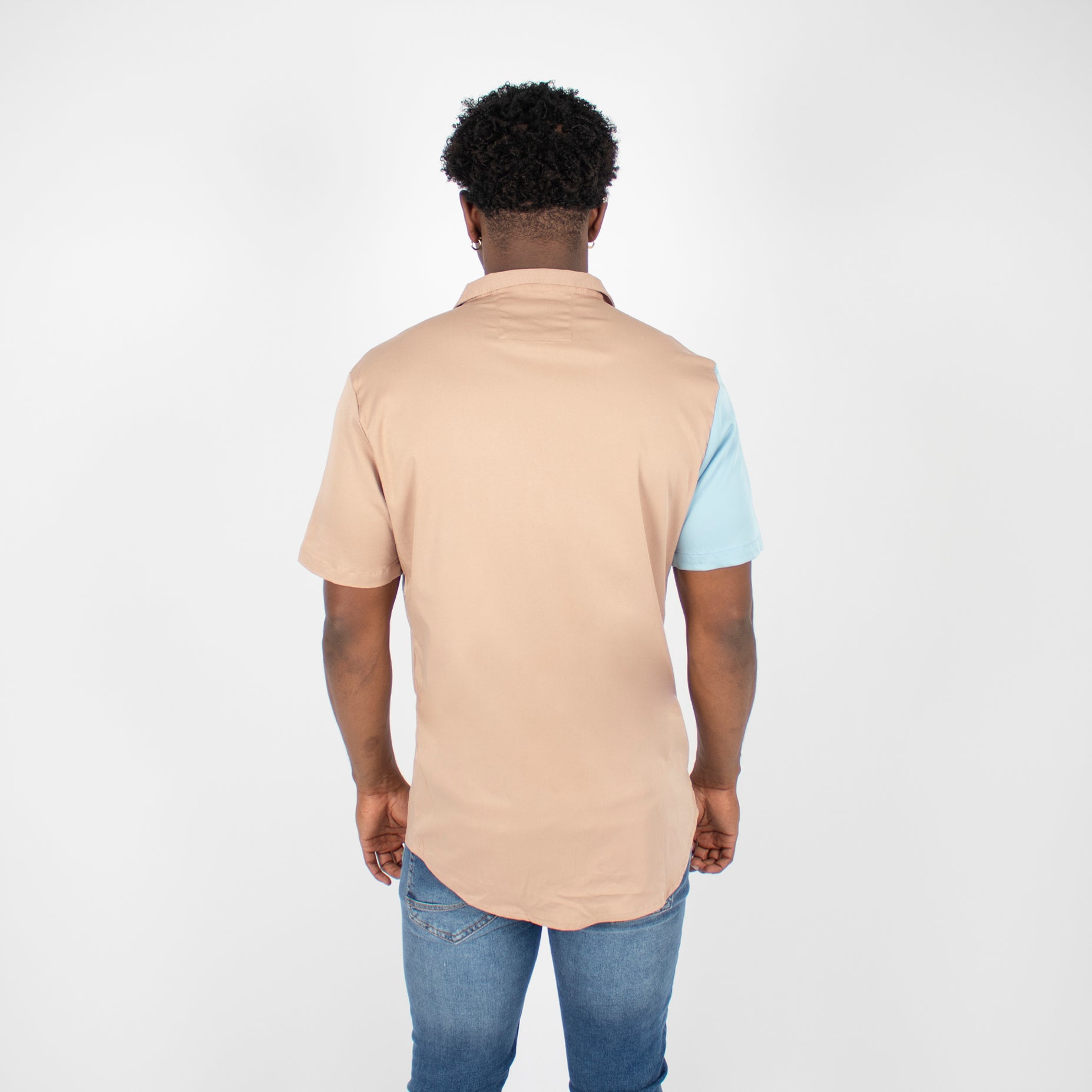 Camisa hombre cortes beige