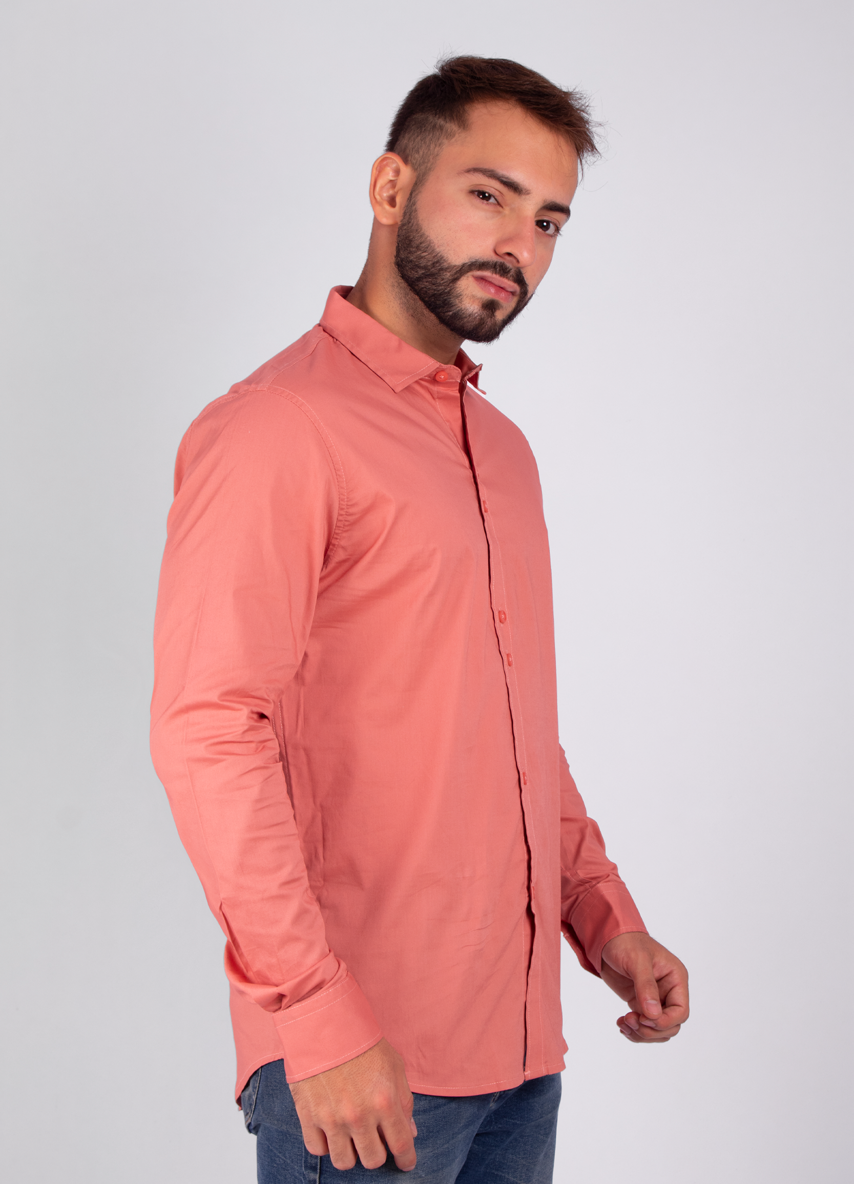 Camisa hombre ML salmon