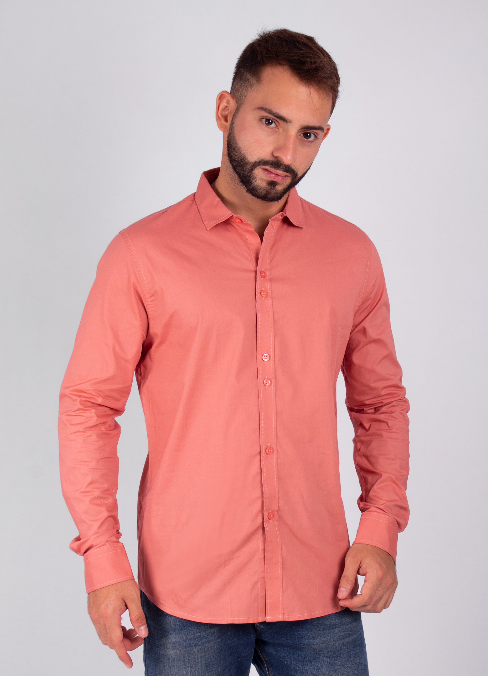 Camisa hombre ML salmon