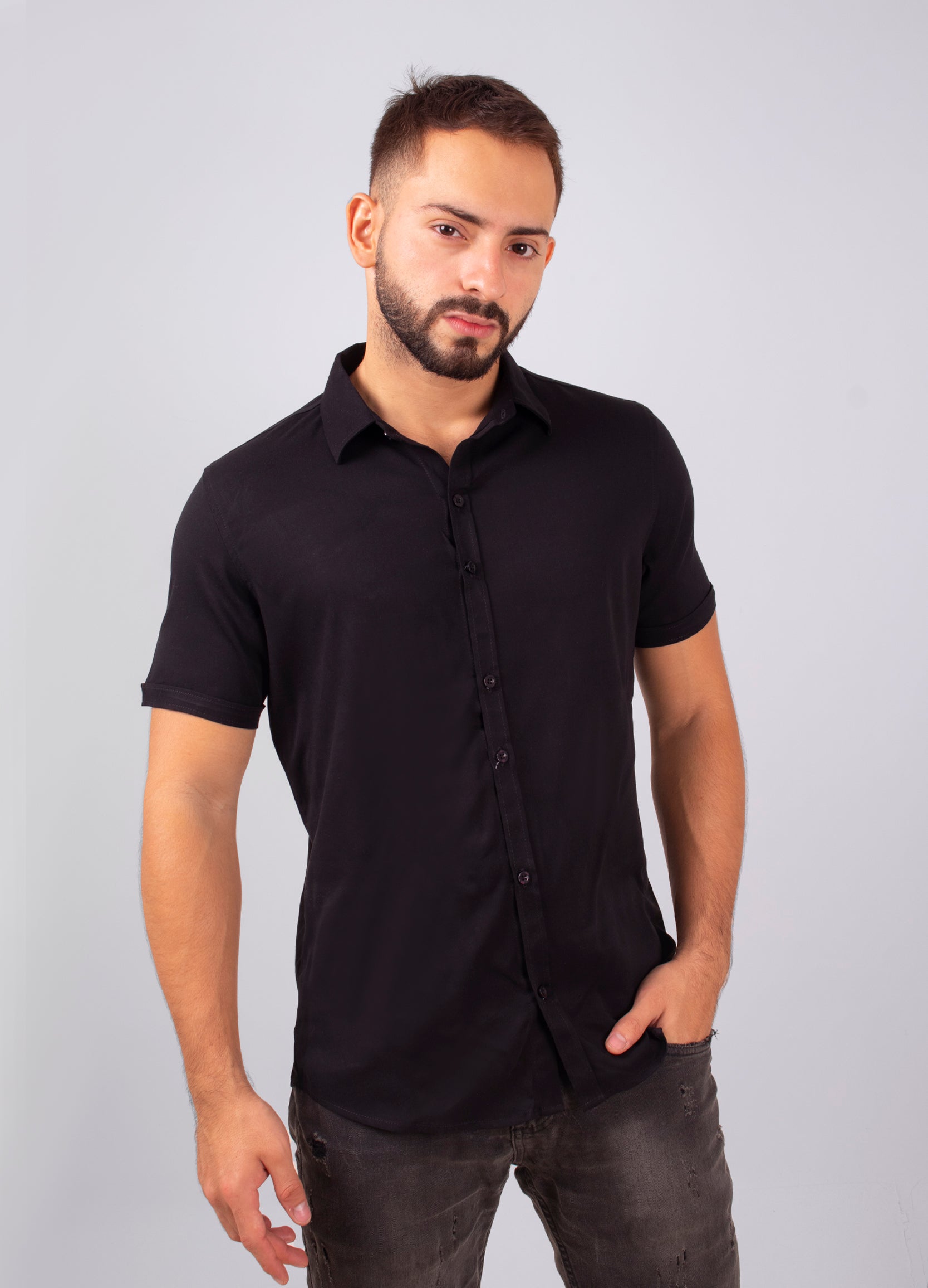 Camisa hombre Cuello Alto
