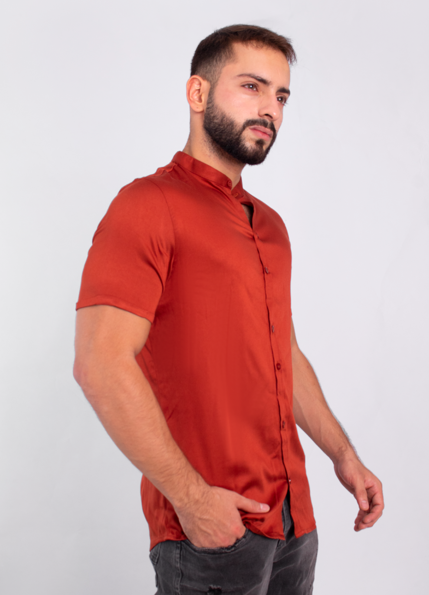 Camisa hombre amada terracota