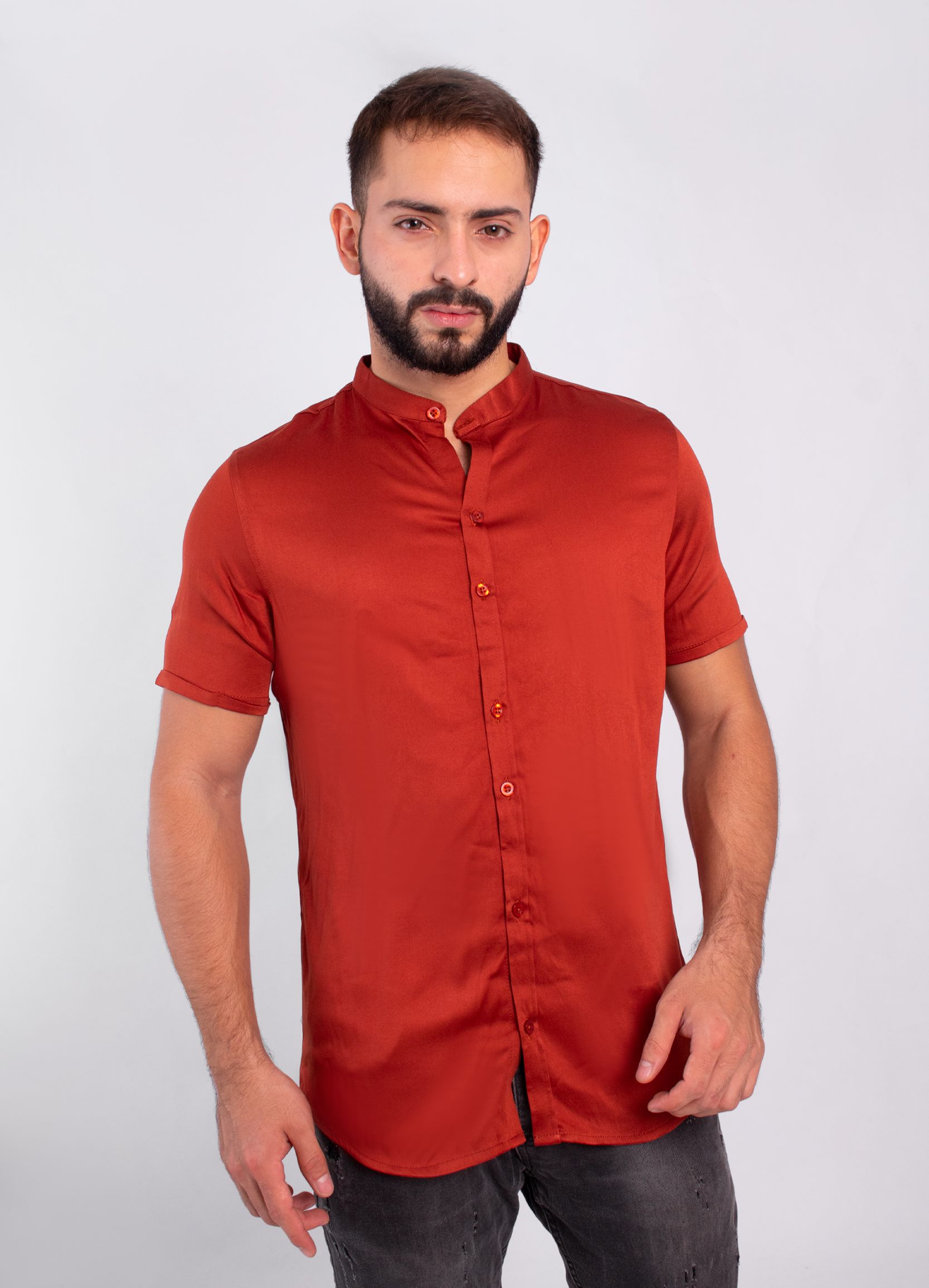 Camisa hombre amada terracota