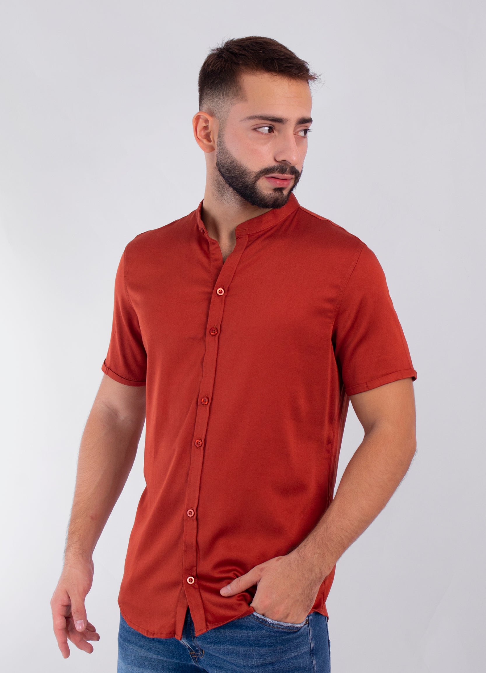 Camisa hombre amada terracota
