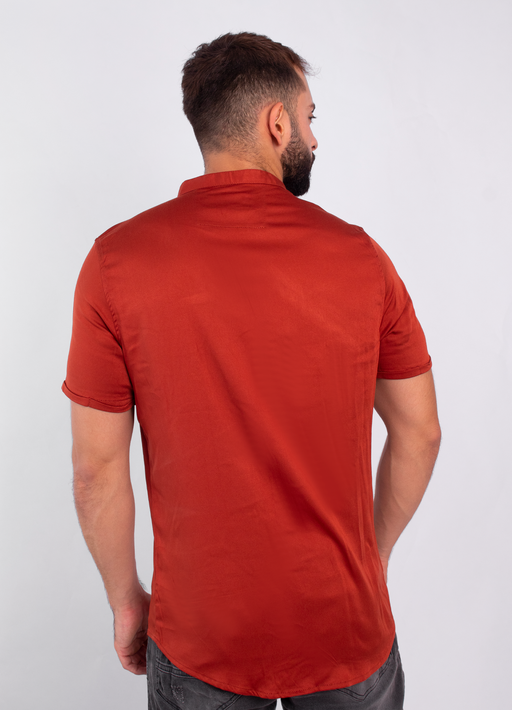Camisa hombre amada terracota