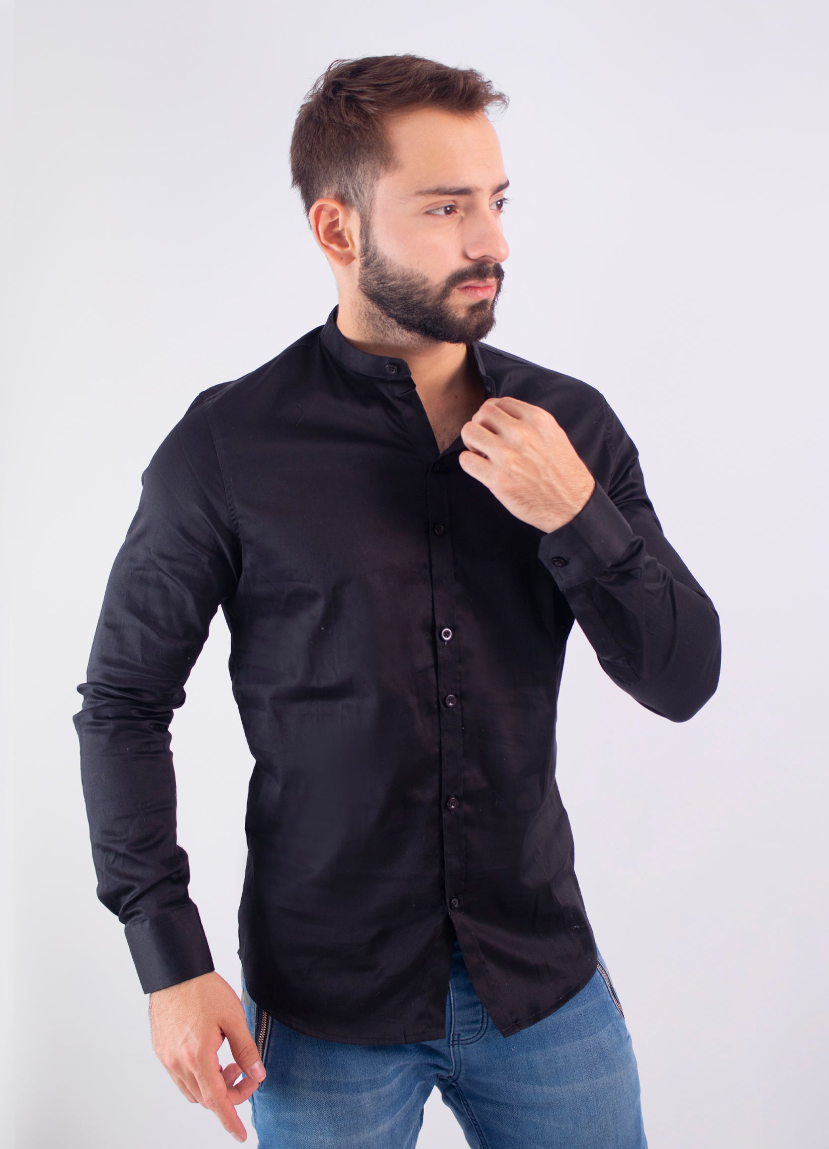 Camisa hombre basica Ml negra