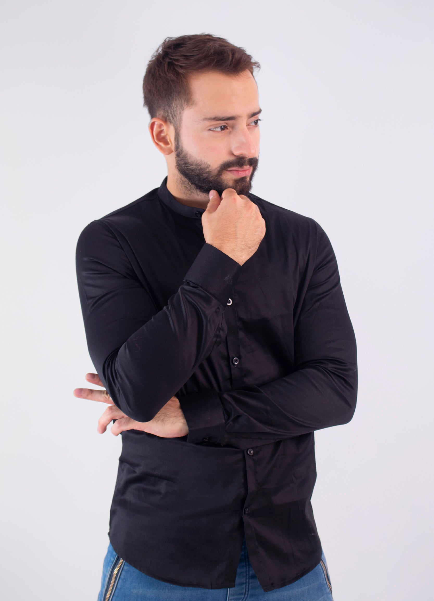 Camisa hombre basica Ml negra