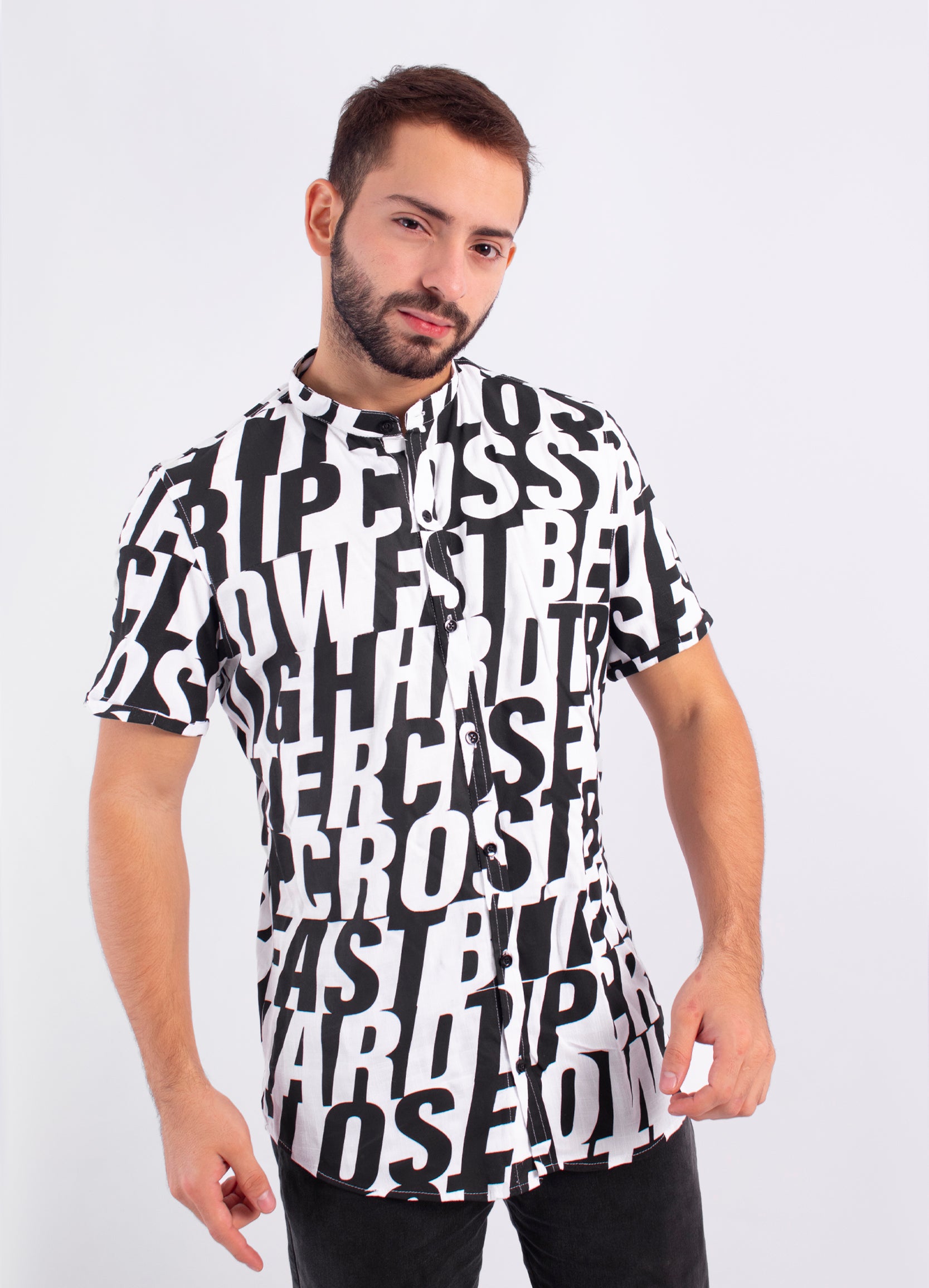 Camisa hombre Letras Black