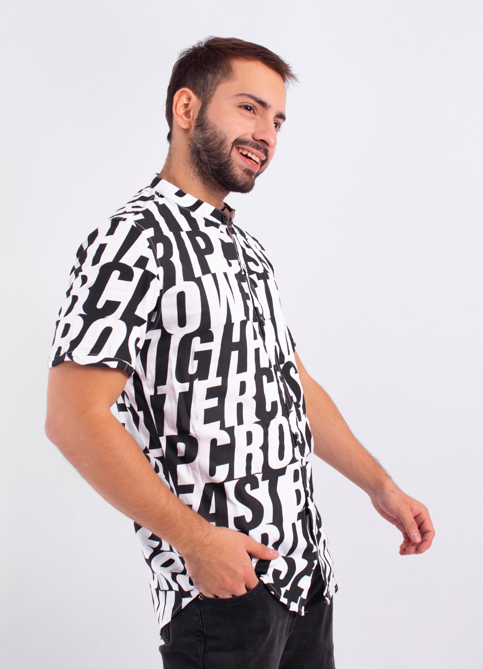 Camisa hombre Letras Black