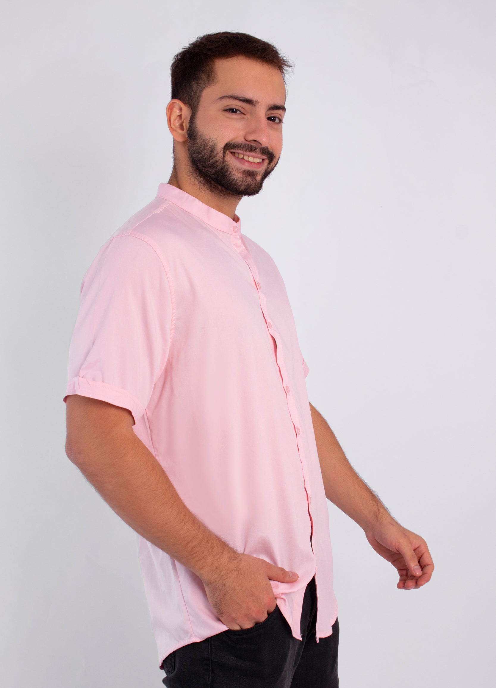 Camisa hombre basica rosada