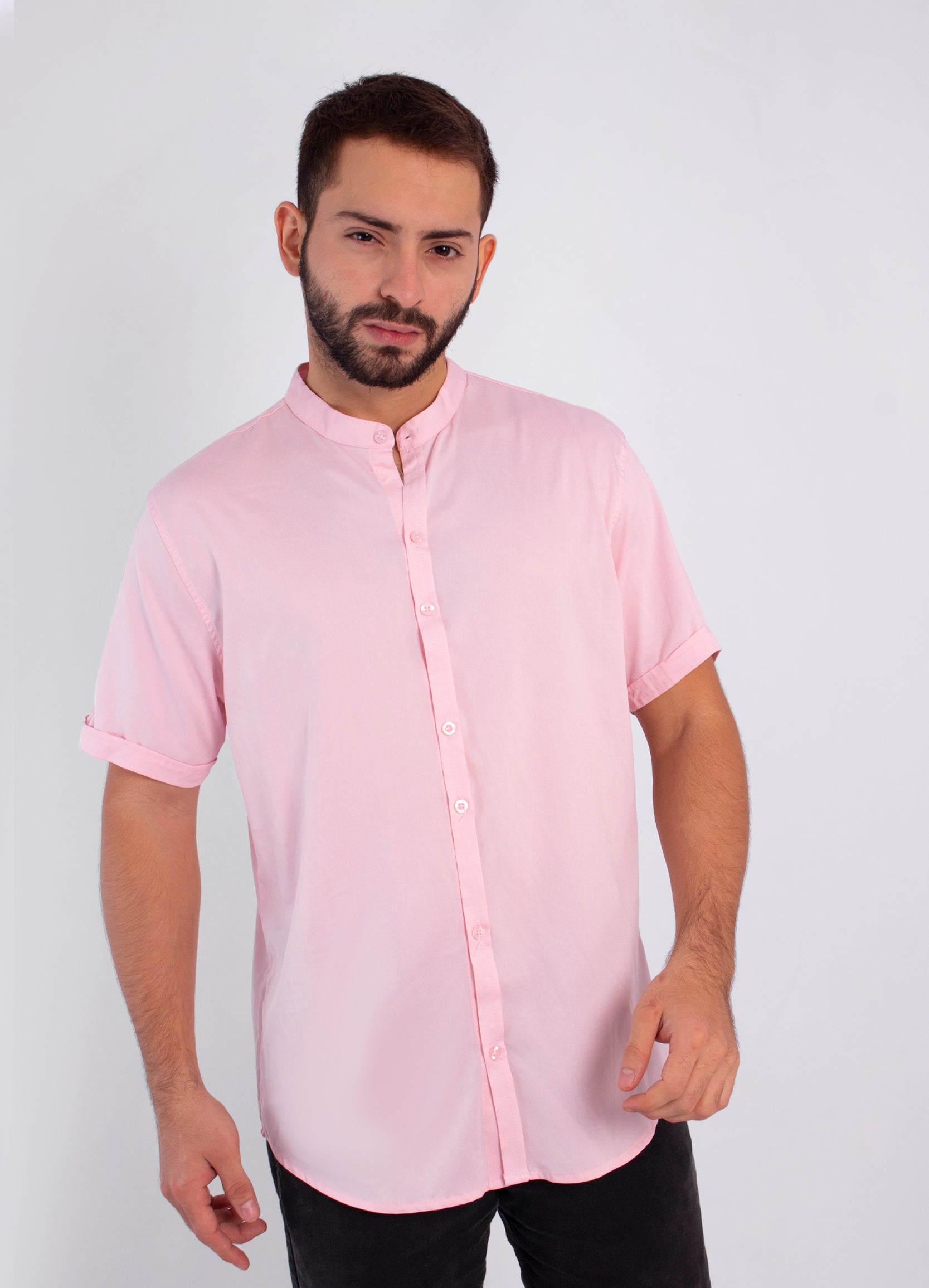 Camisa hombre basica rosada