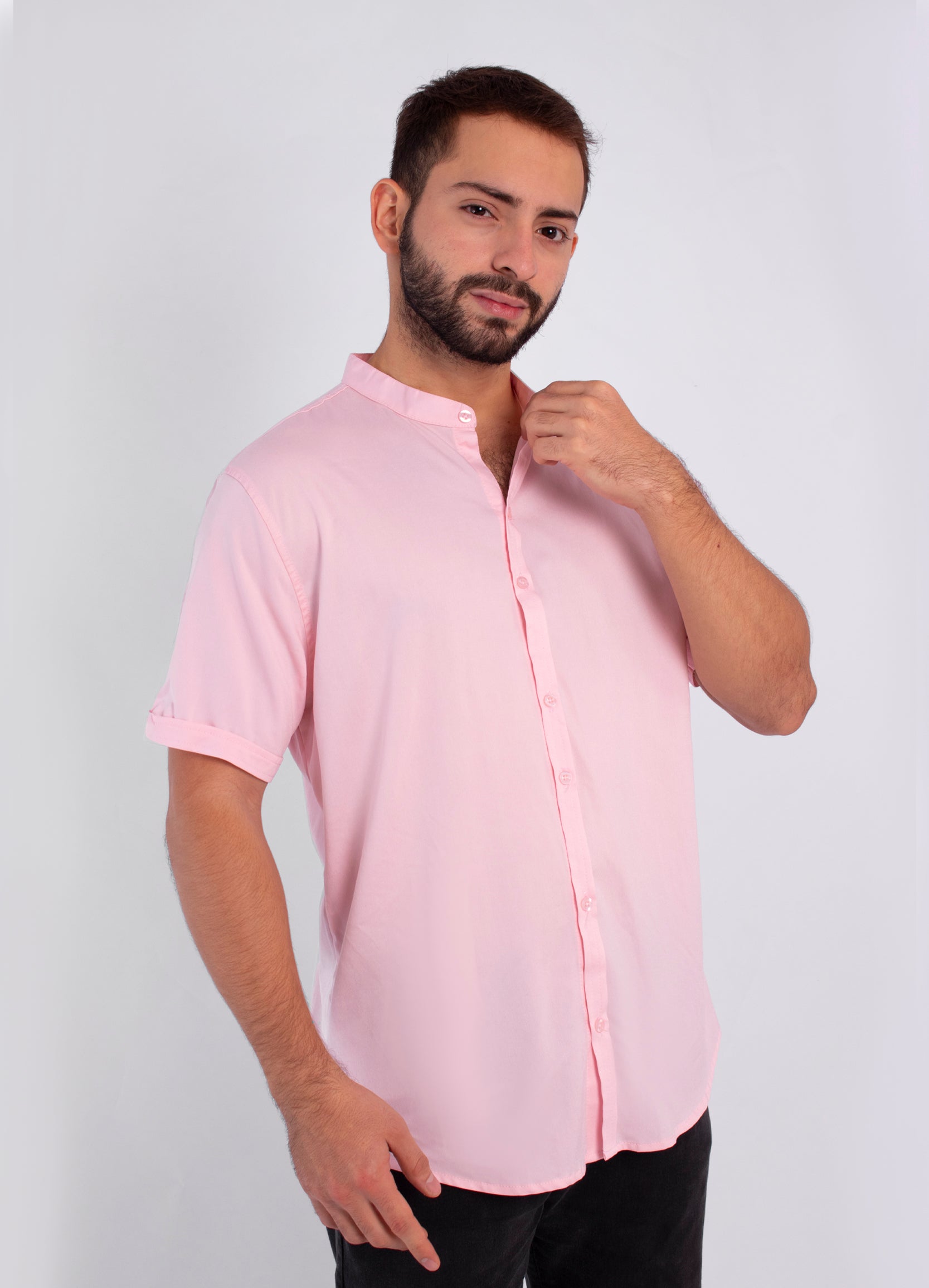 Camisa hombre basica rosada