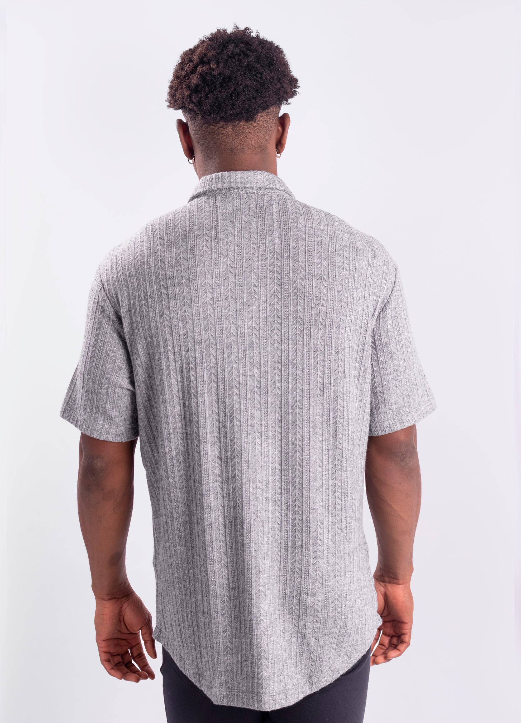 Camisa hombre Textura Cuello Alto