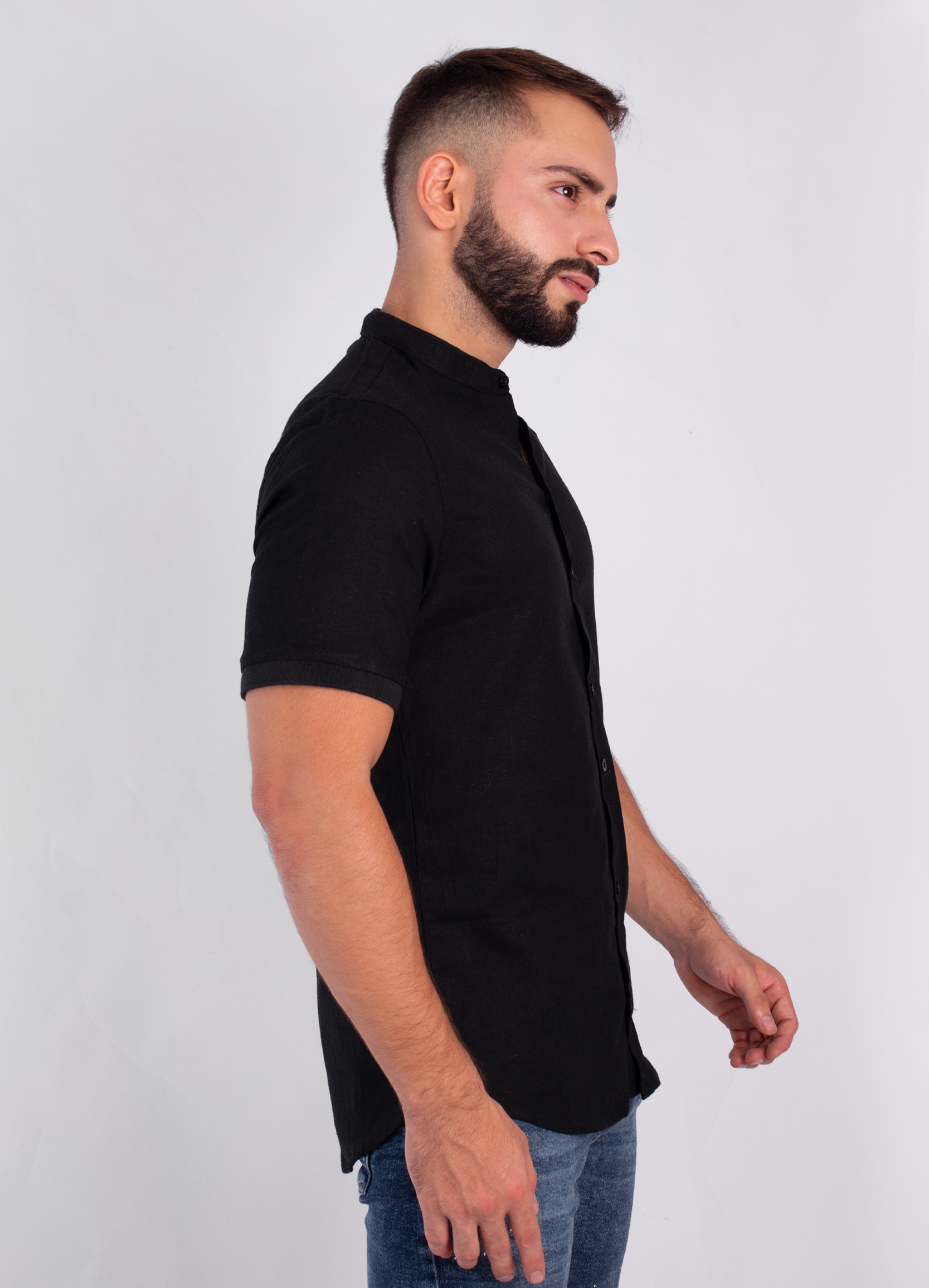 Camisa hombre basica negra