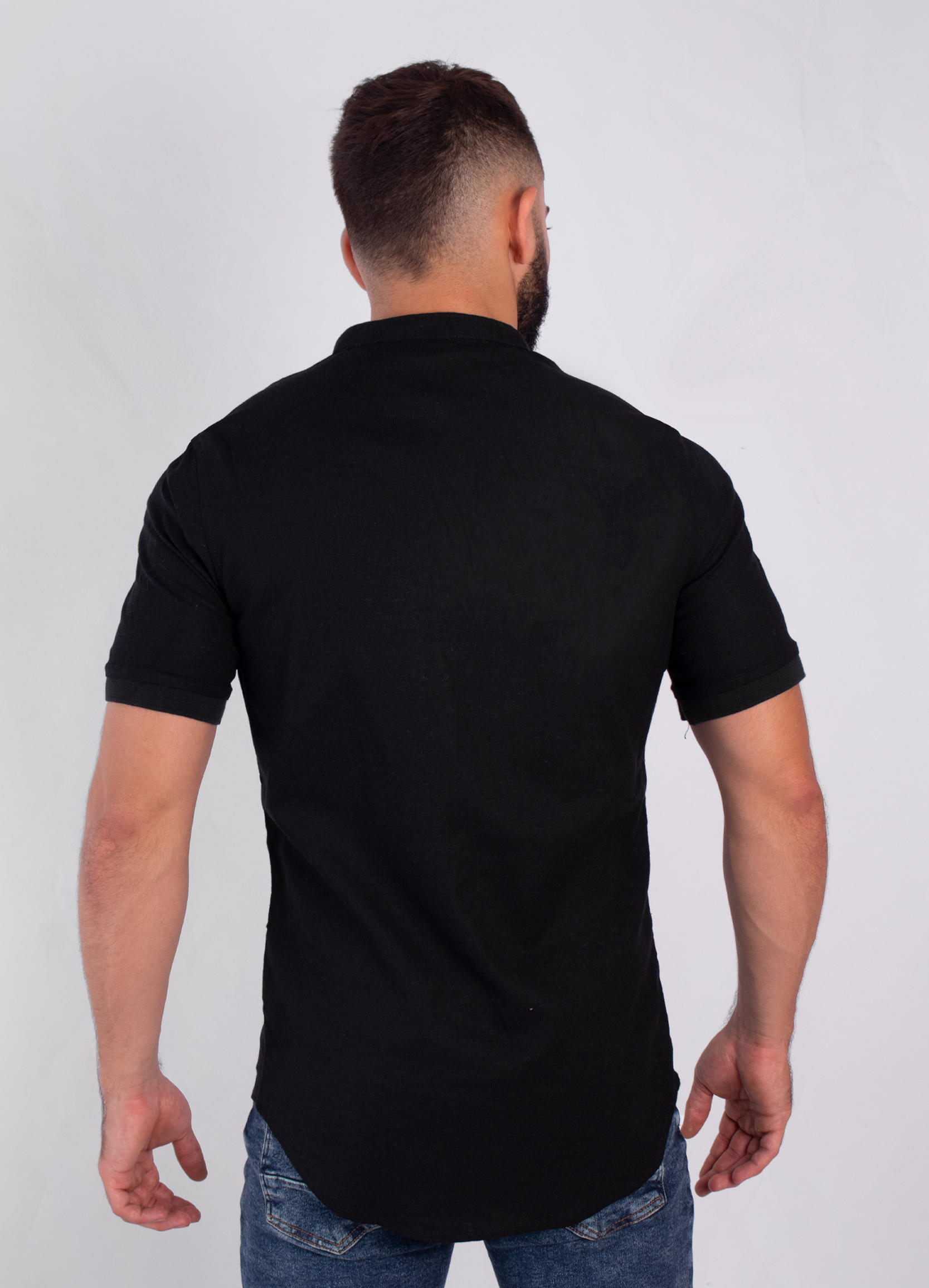 Camisa hombre basica negra