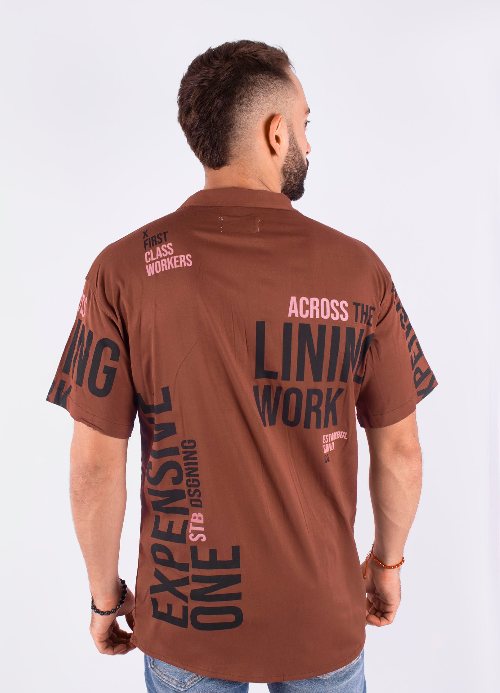 Camisa hombre  oversize lining work