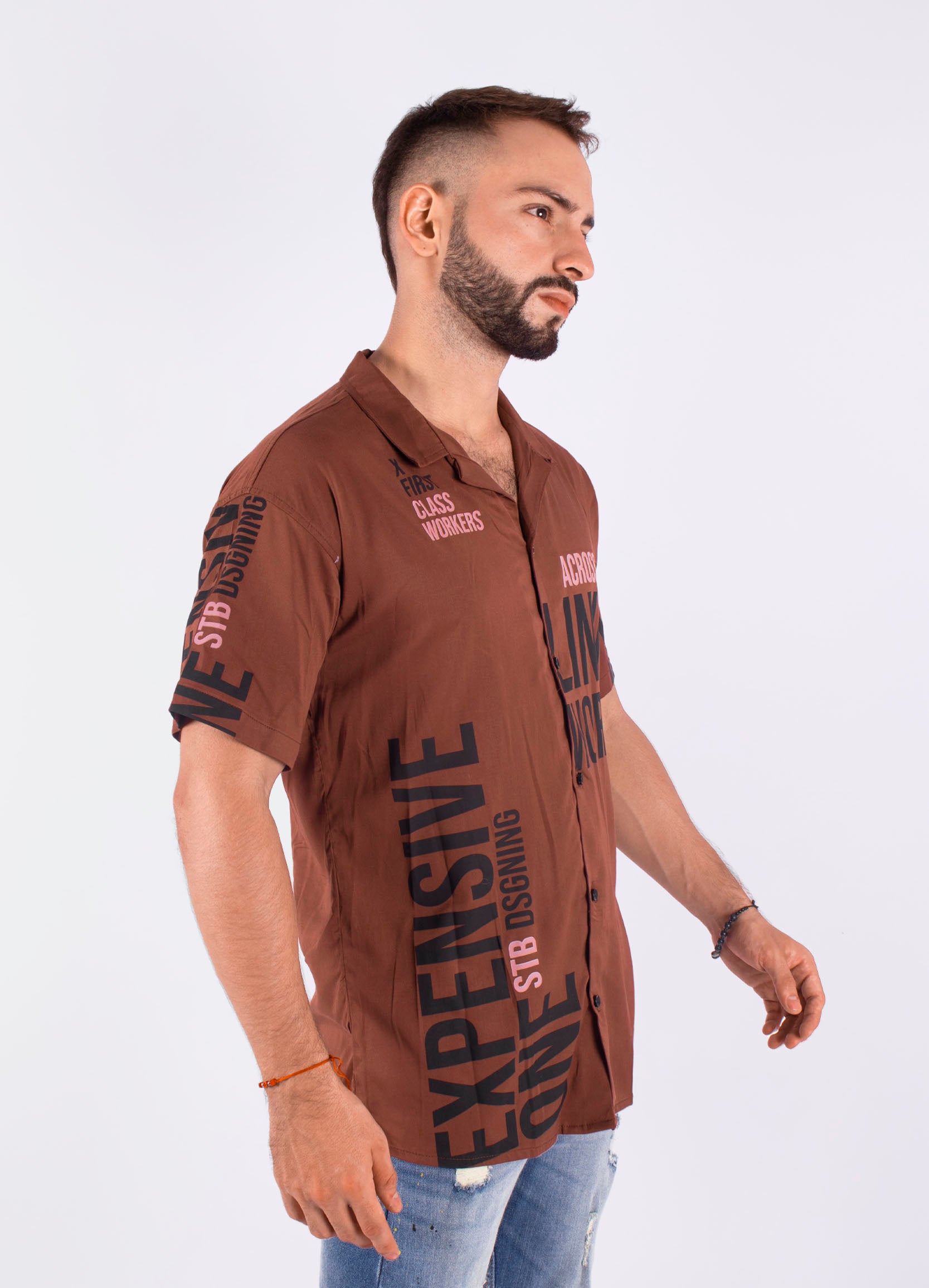 Camisa hombre  oversize lining work