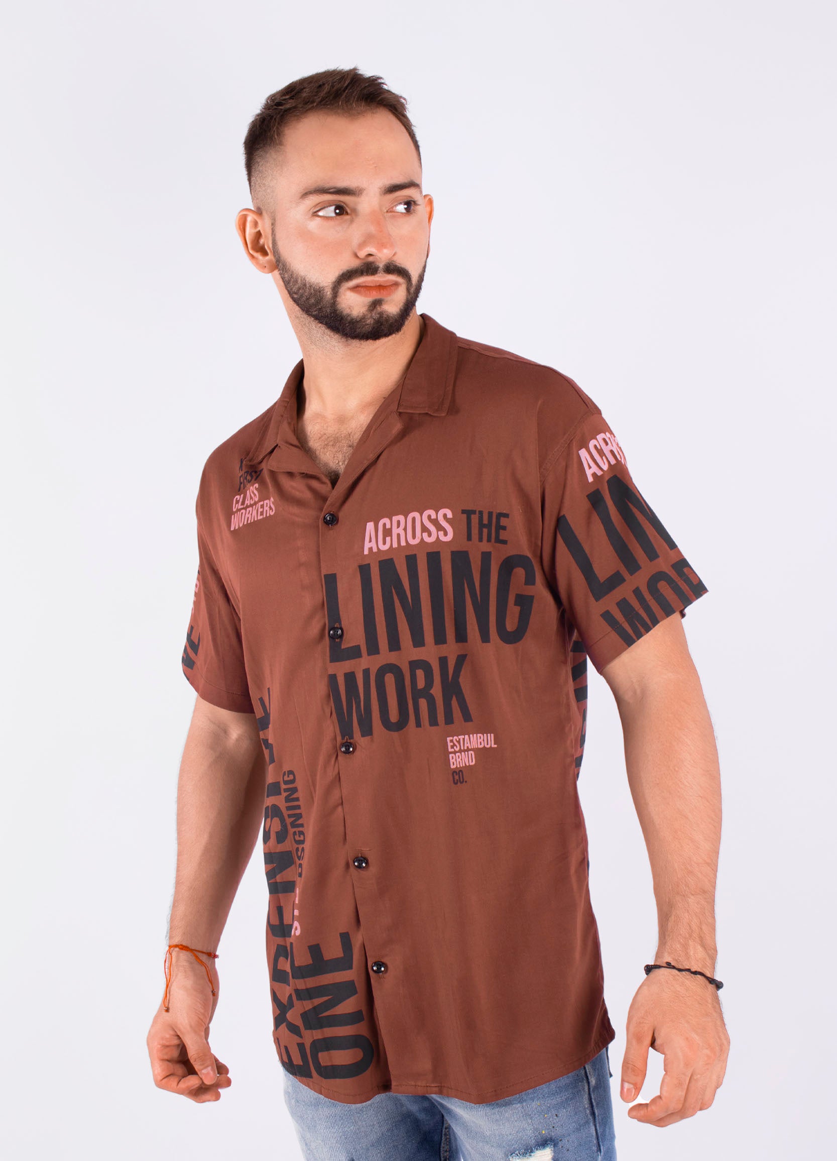 Camisa hombre  oversize lining work