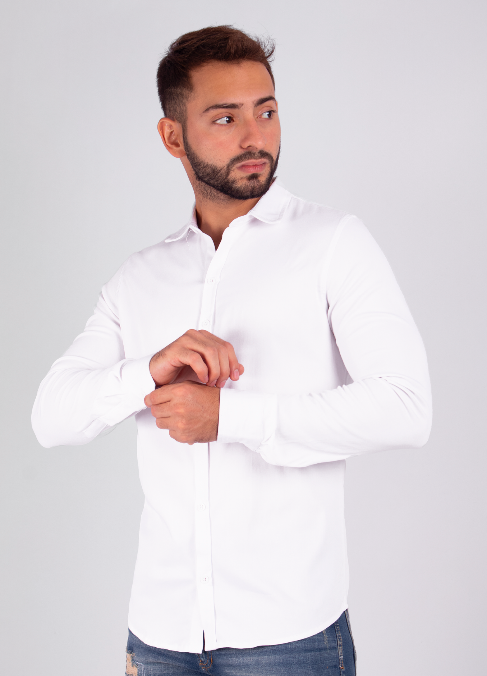 Camisa hombre ML blanca