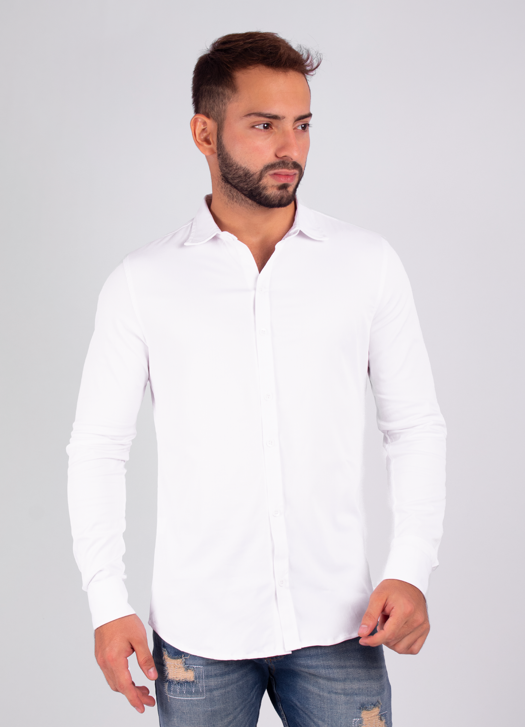 Camisa hombre ML blanca