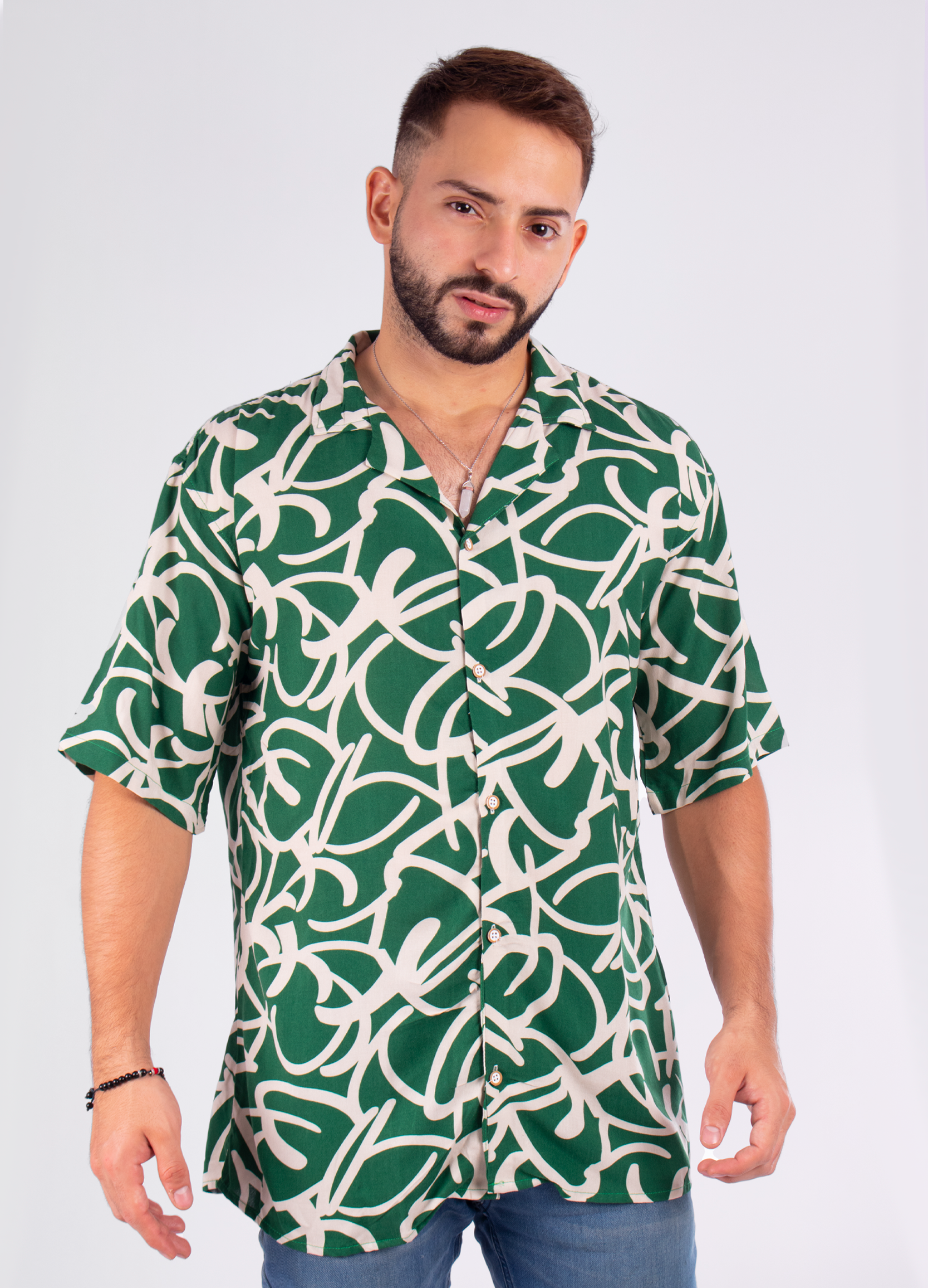 Camisa hombre oversize verde