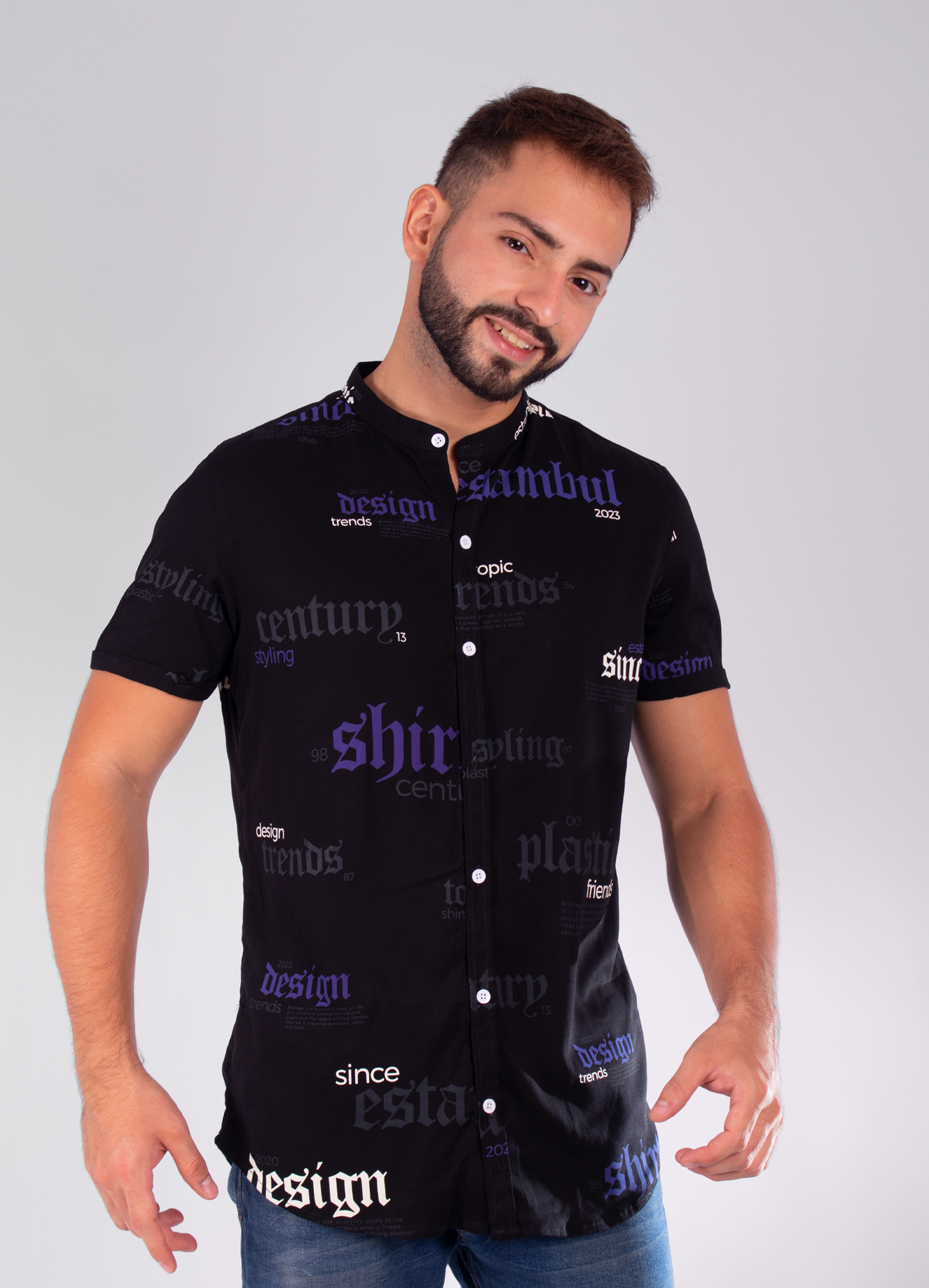 Camisa hombre sing since negra
