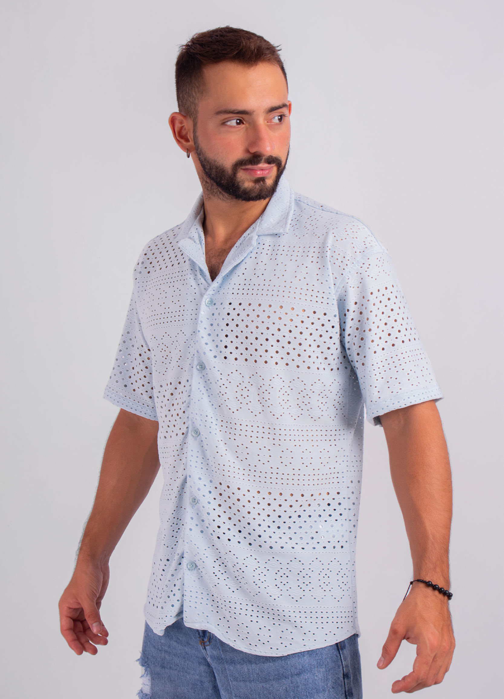 Camisa oversize adulto azul