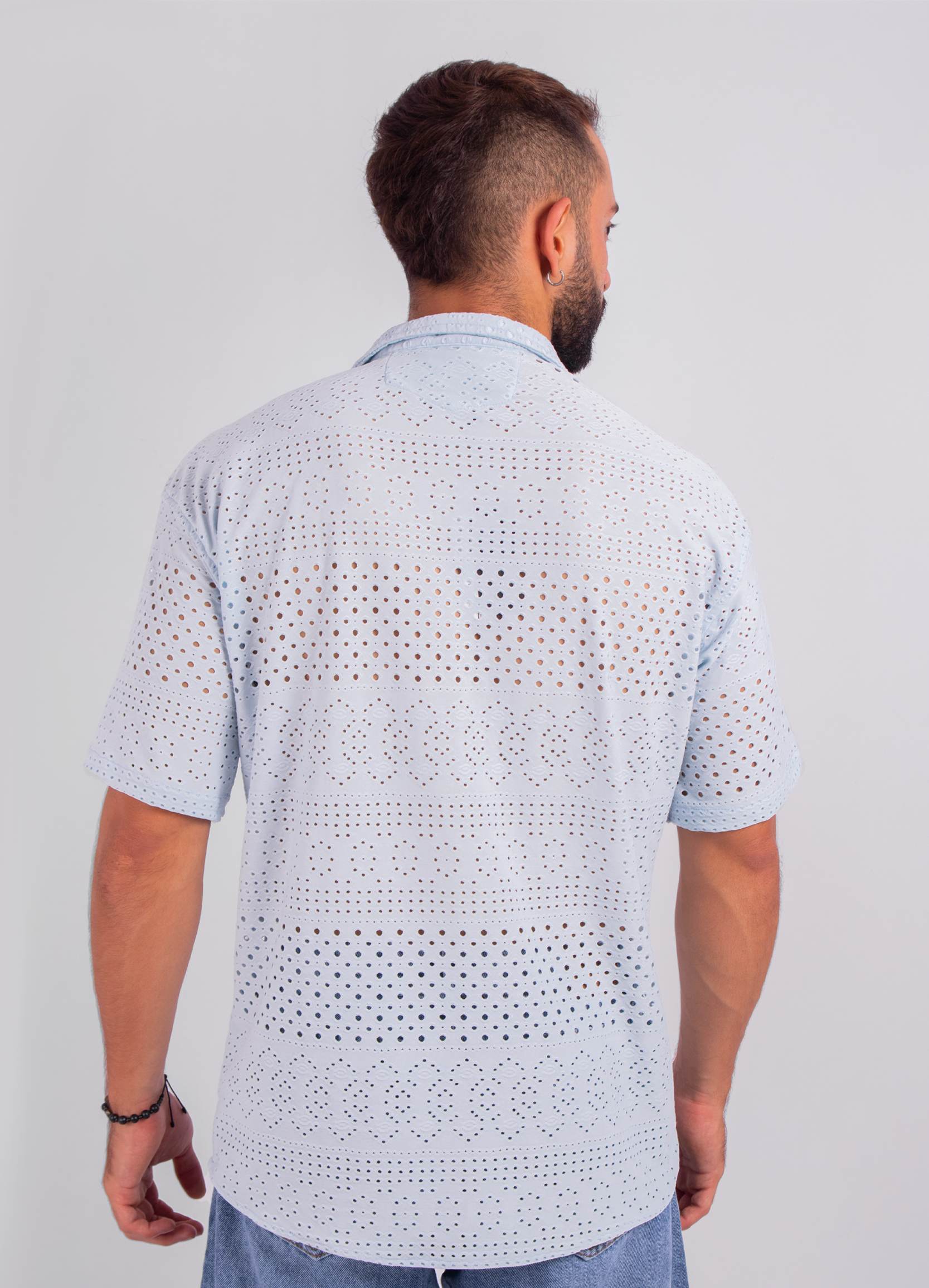 Camisa oversize adulto azul