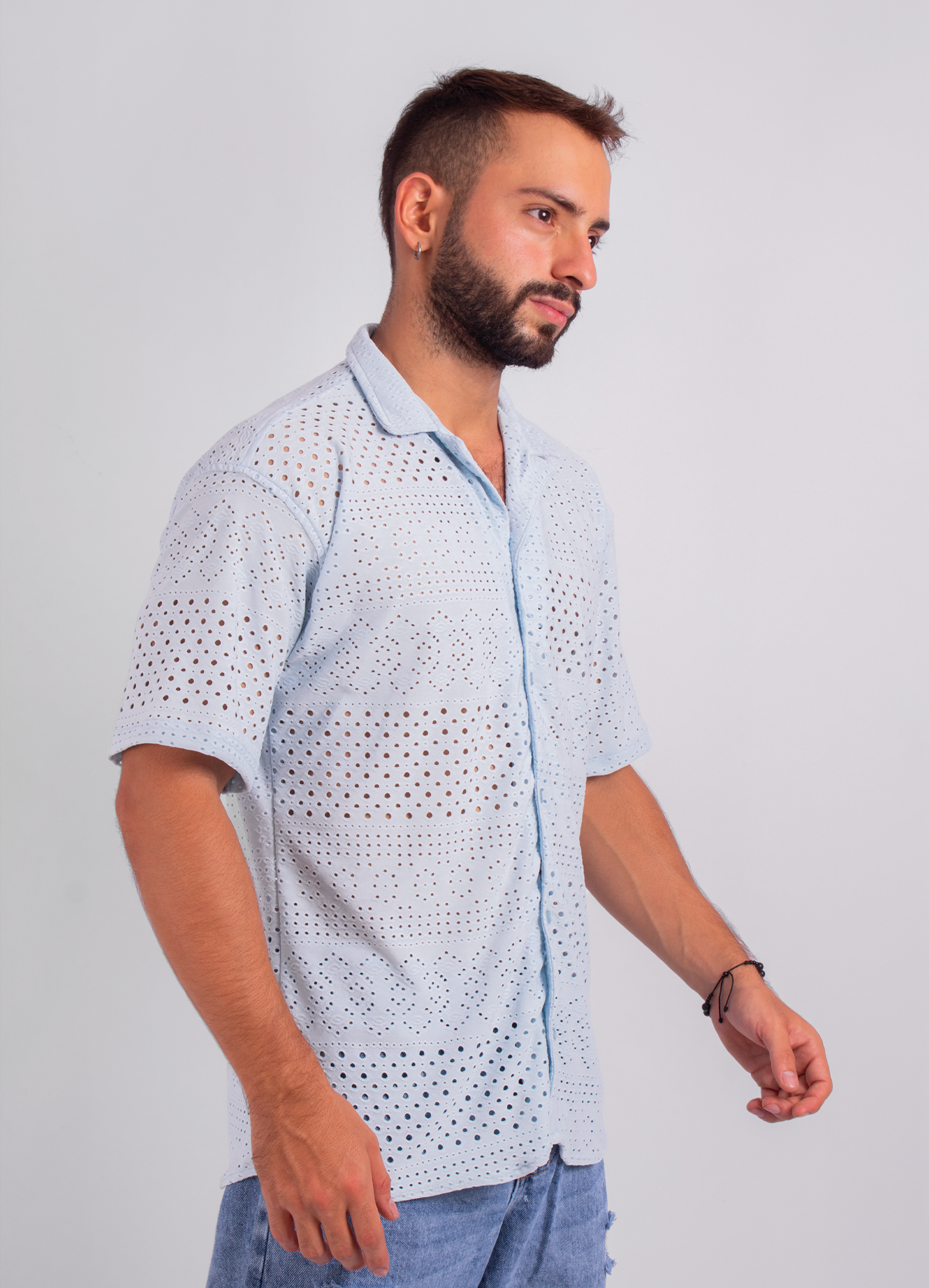 Camisa oversize adulto azul