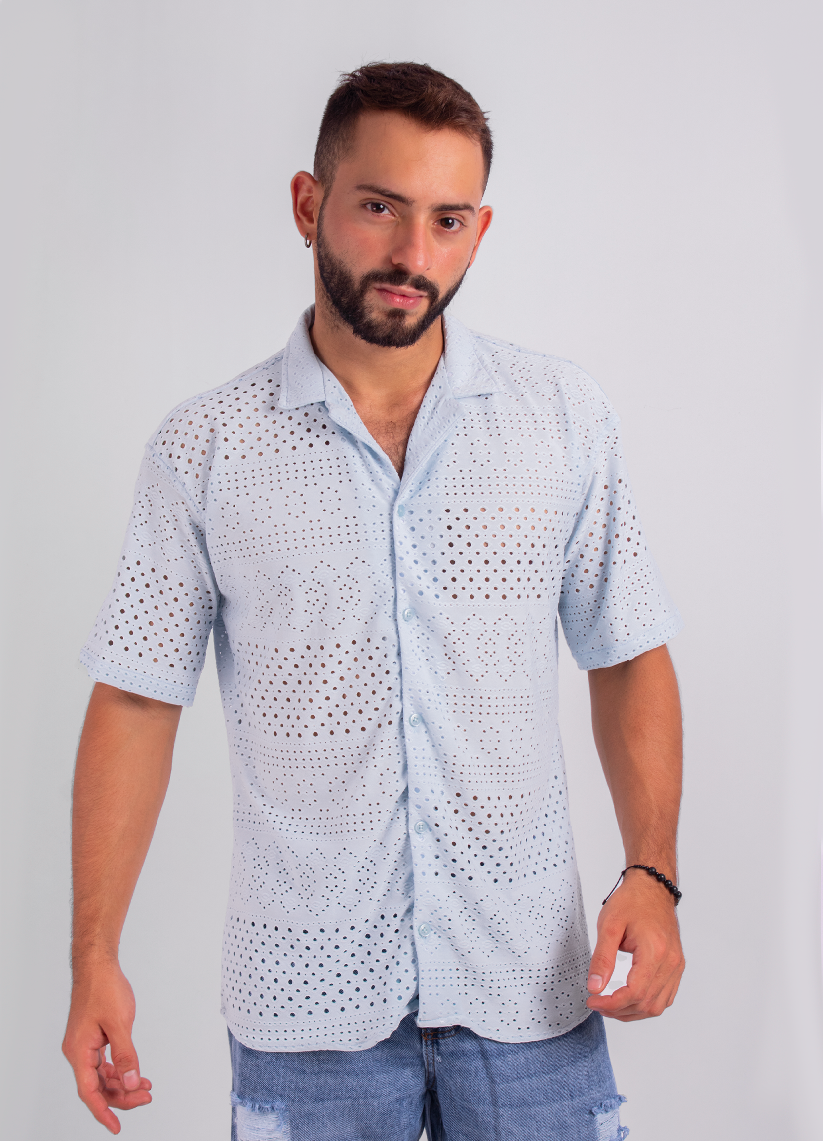 Camisa oversize adulto azul