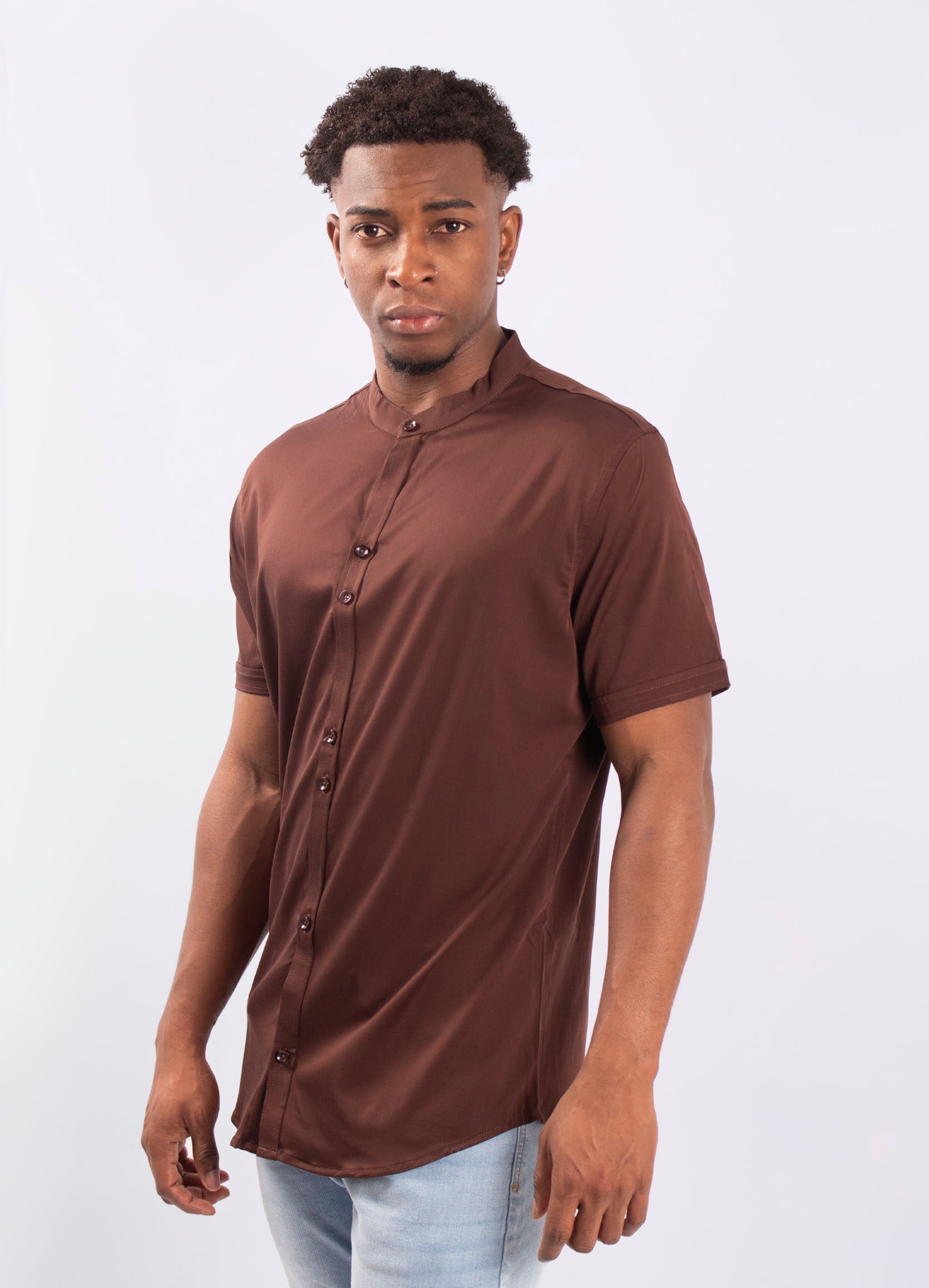 Camisa hombre Básica Cafe