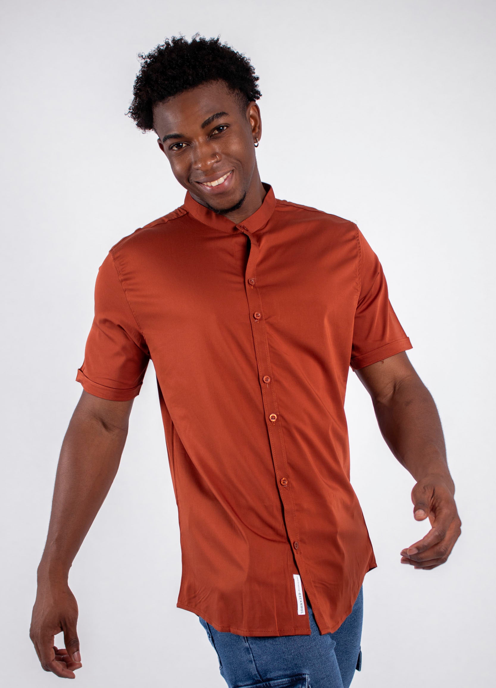 Camisa hombre Básica Terracota