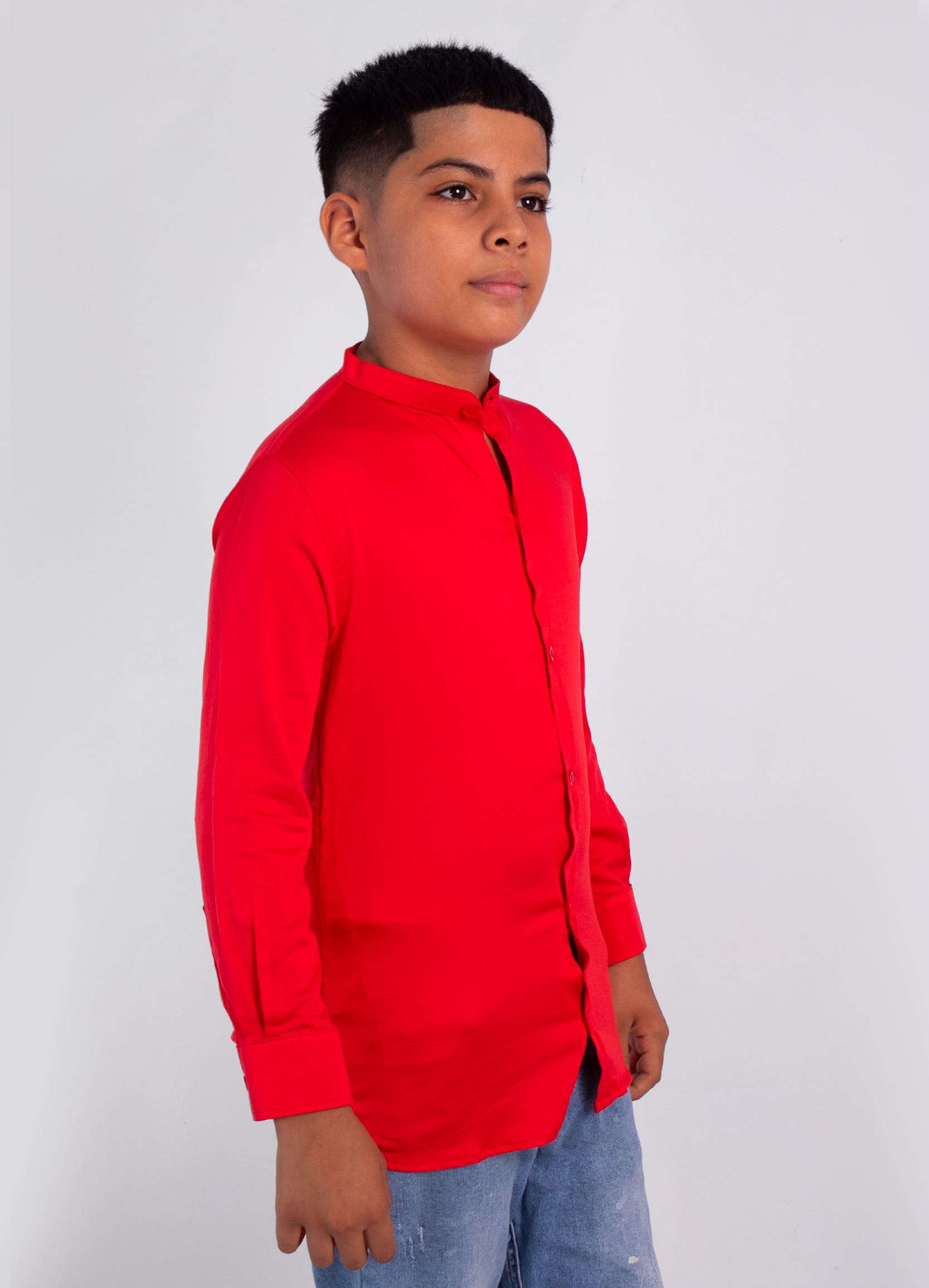 Camisa niño manga larga cuello nerú