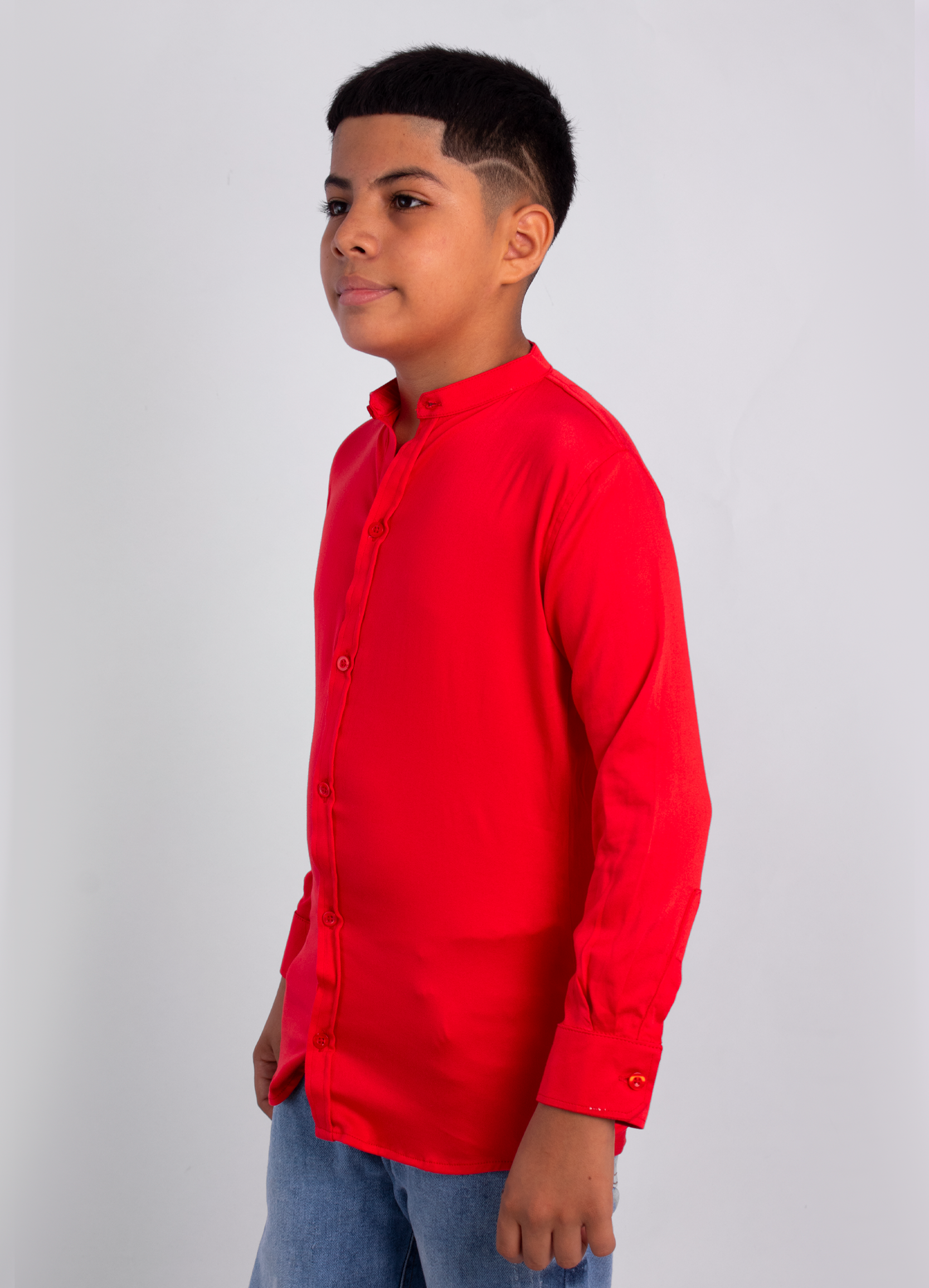 Camisa niño manga larga cuello nerú