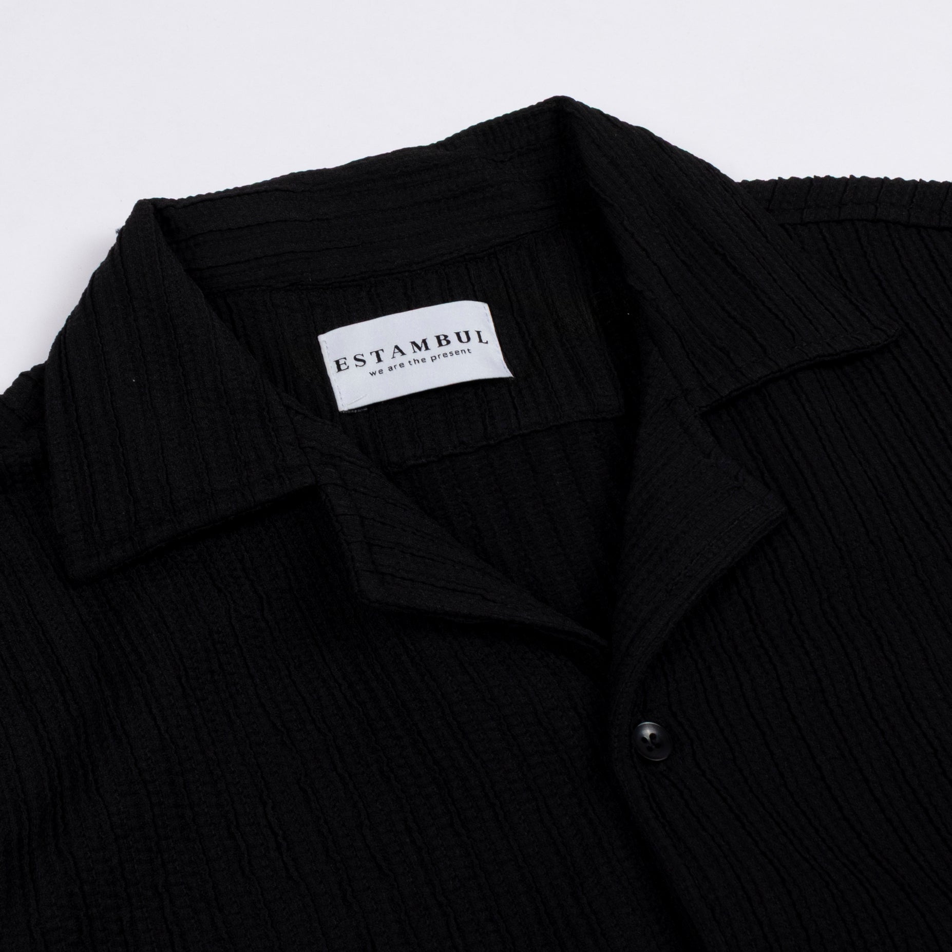 Camisa hombre textura negra