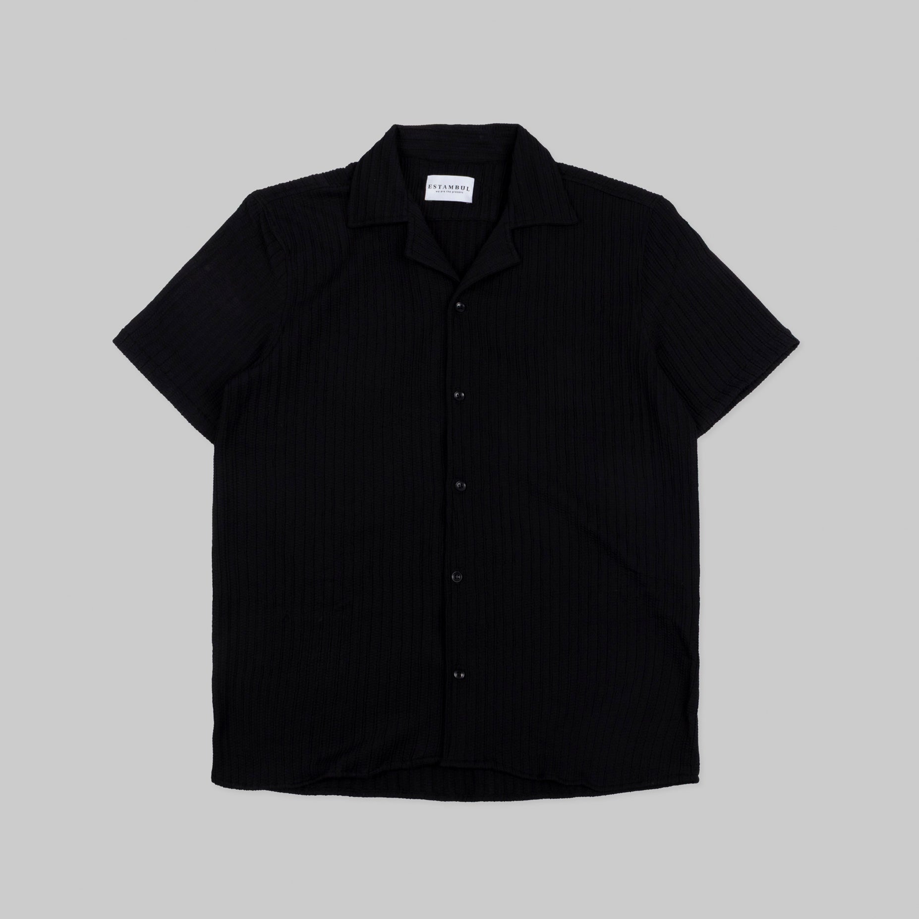 Camisa hombre textura negra