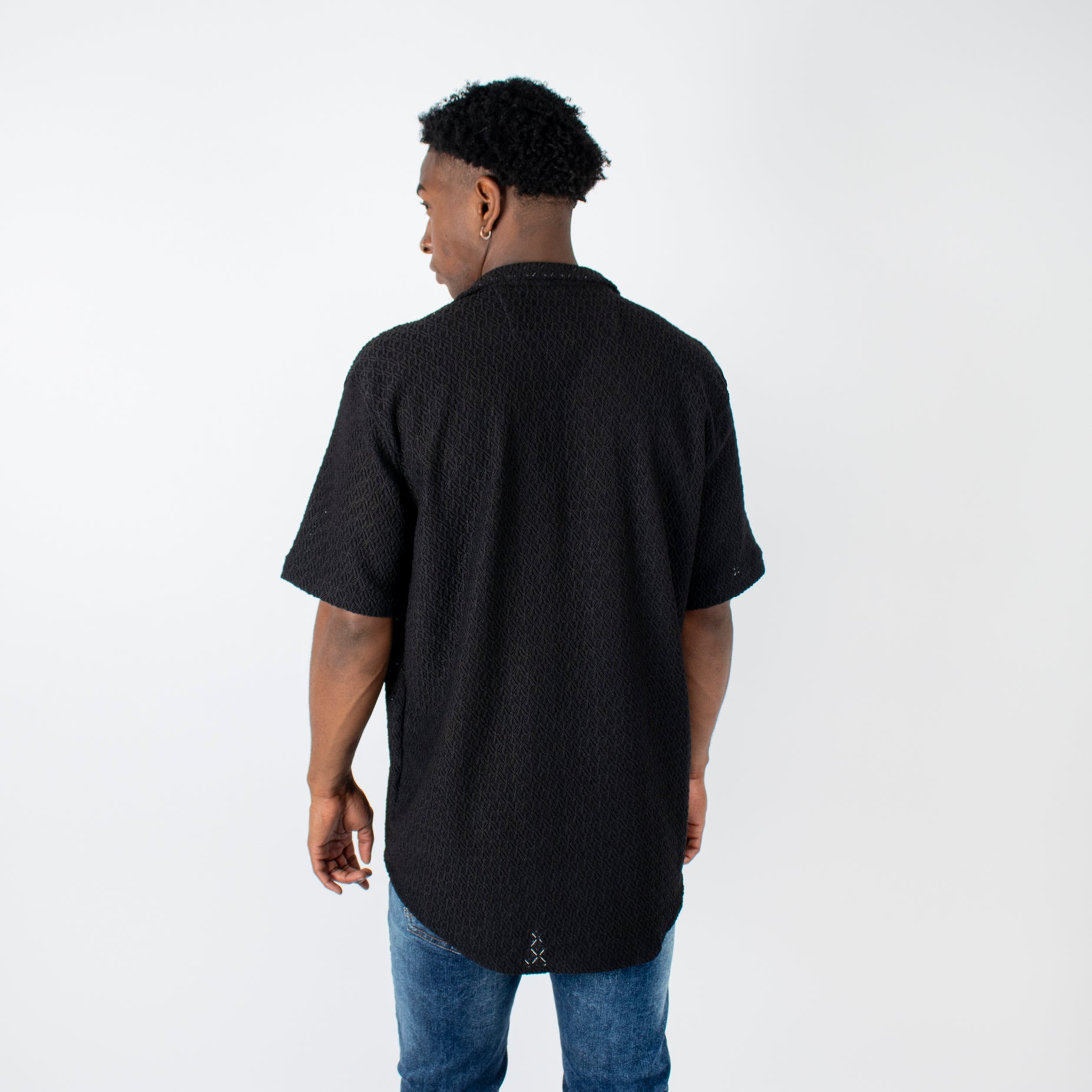 Camisa hombre textura cuello