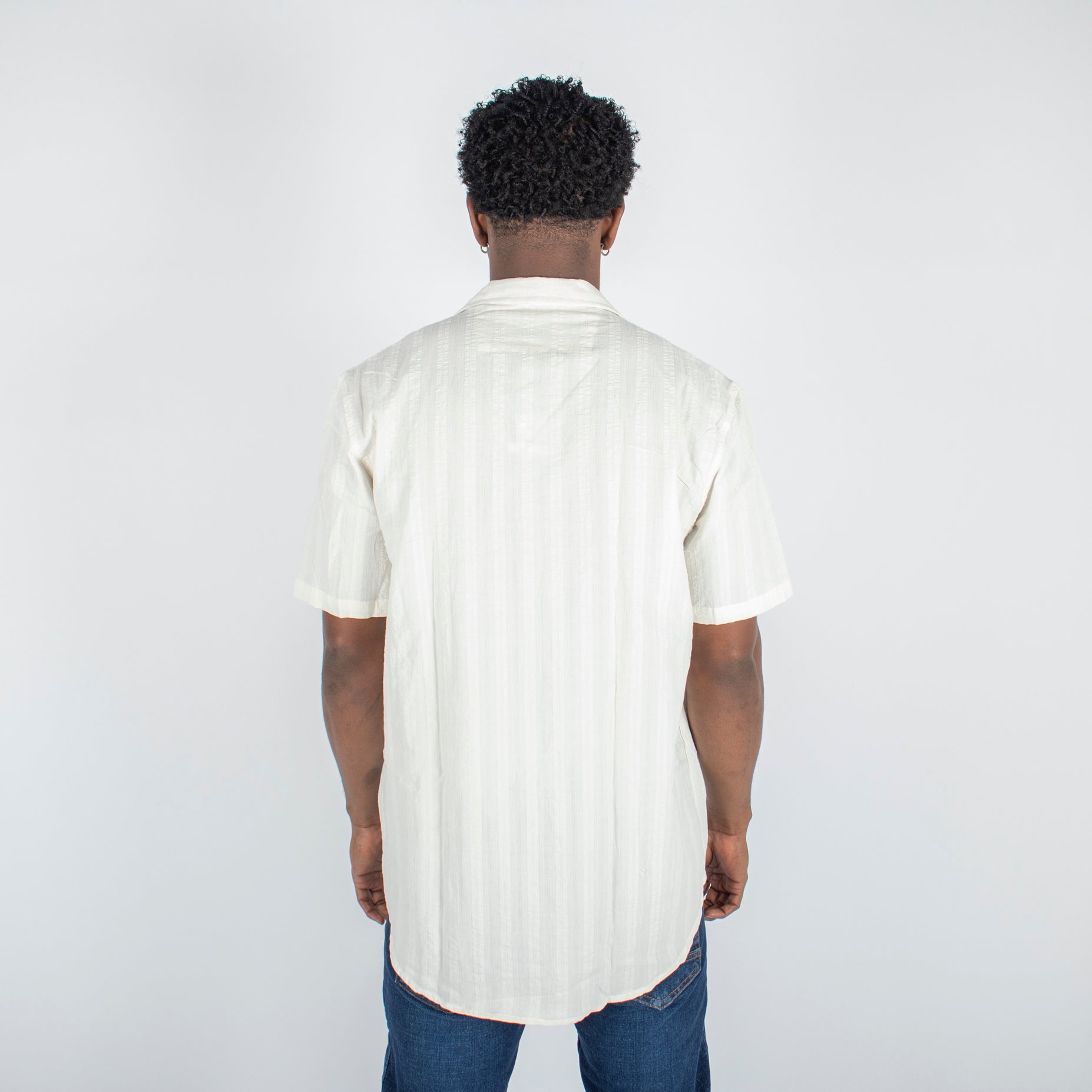 Camisa hombre cuello sporl marfil