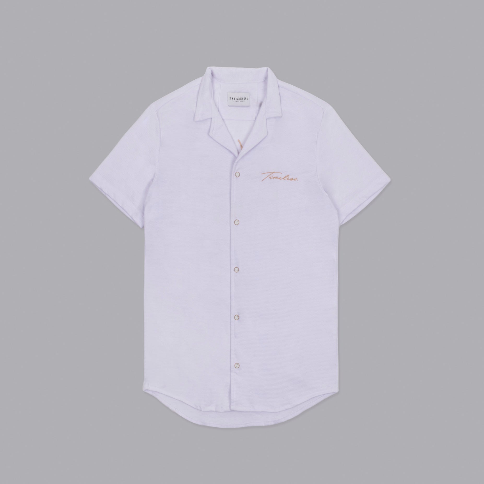 Camisa hombre cuello textura Blanca